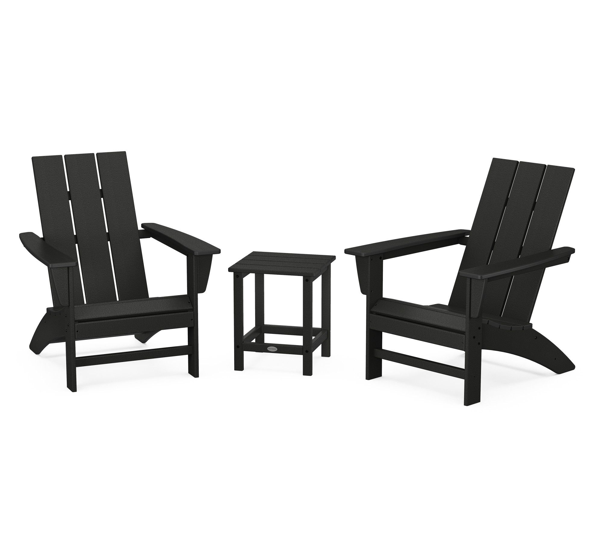 Polywood 3-Piec e Adirondack Se t w/ Long Islan d 18" Side Tabl