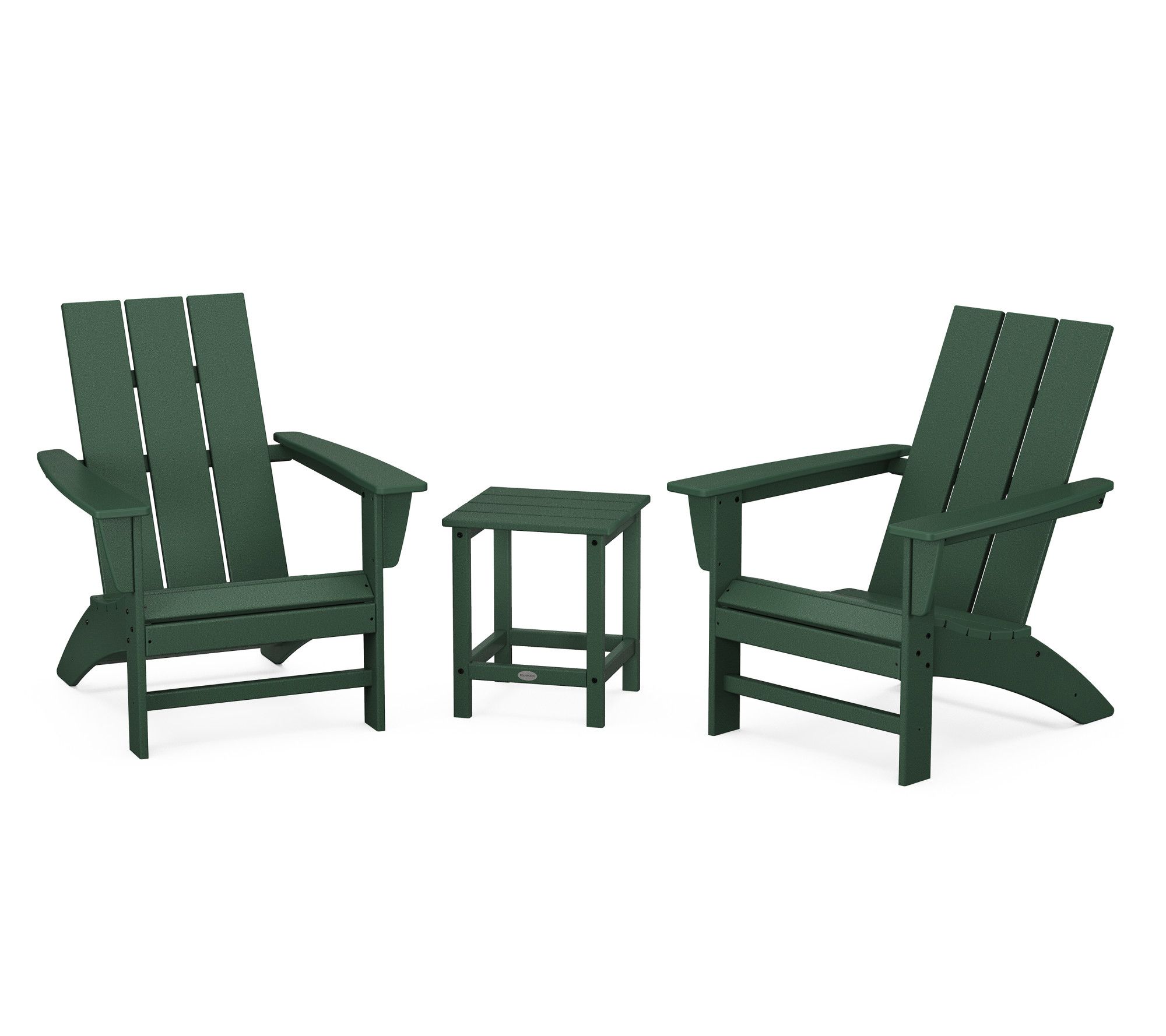 Polywood 3-Piece Adirondack Set w/ Long Island 8" Side Table