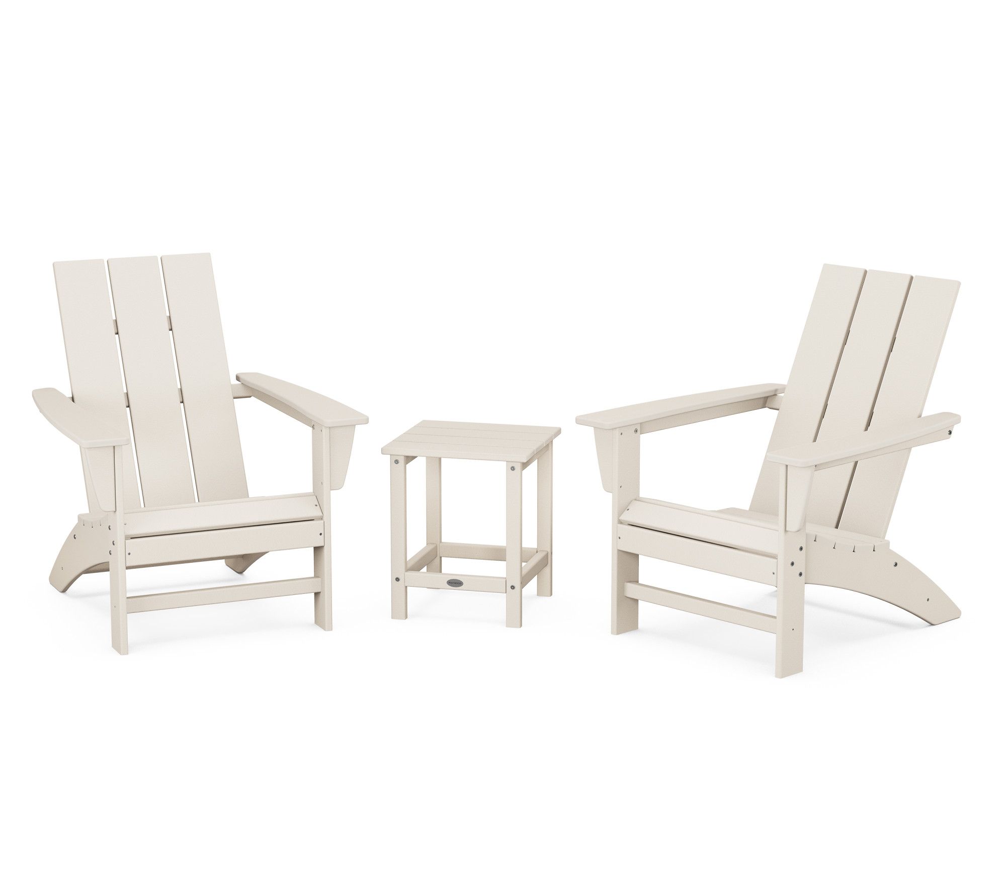 Polywood 3-Piece Adirondack Set w/ Long Island 8" Side Table