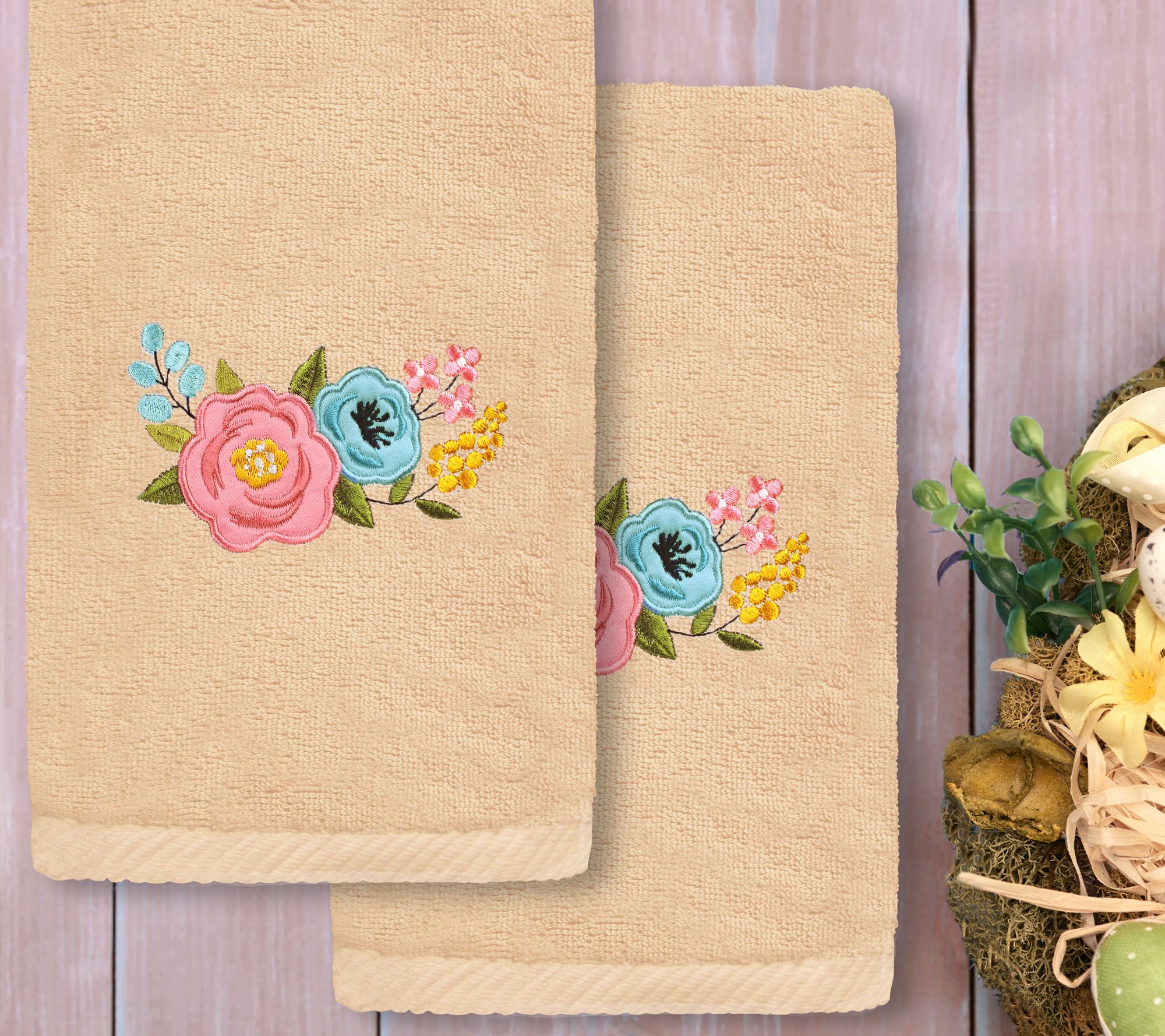 2pc Bee Dance Hand Towel Set - Linum Home Textiles