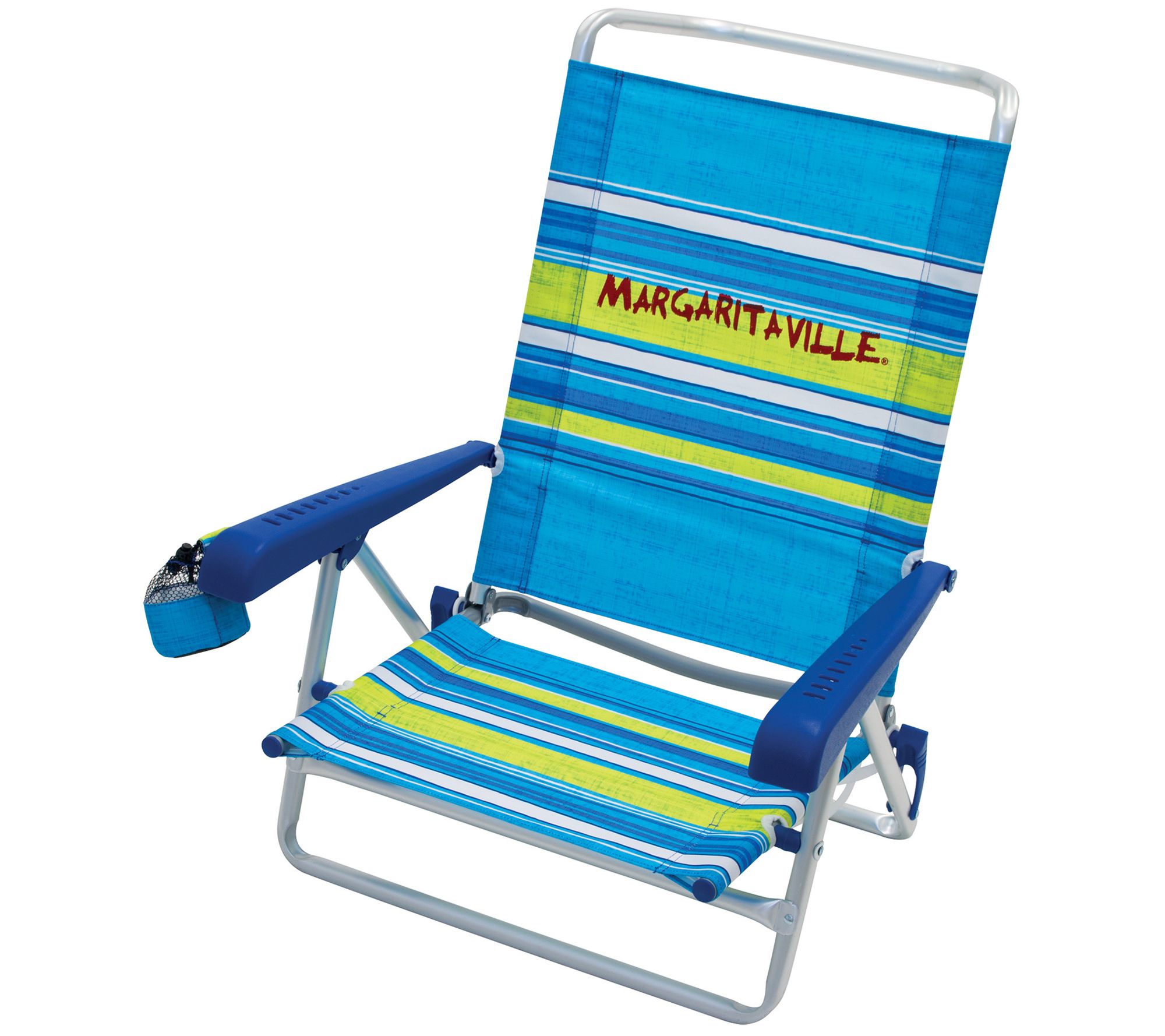 Margaritaville 5-Position Beach Chair - Blue Stripe - QVC.com