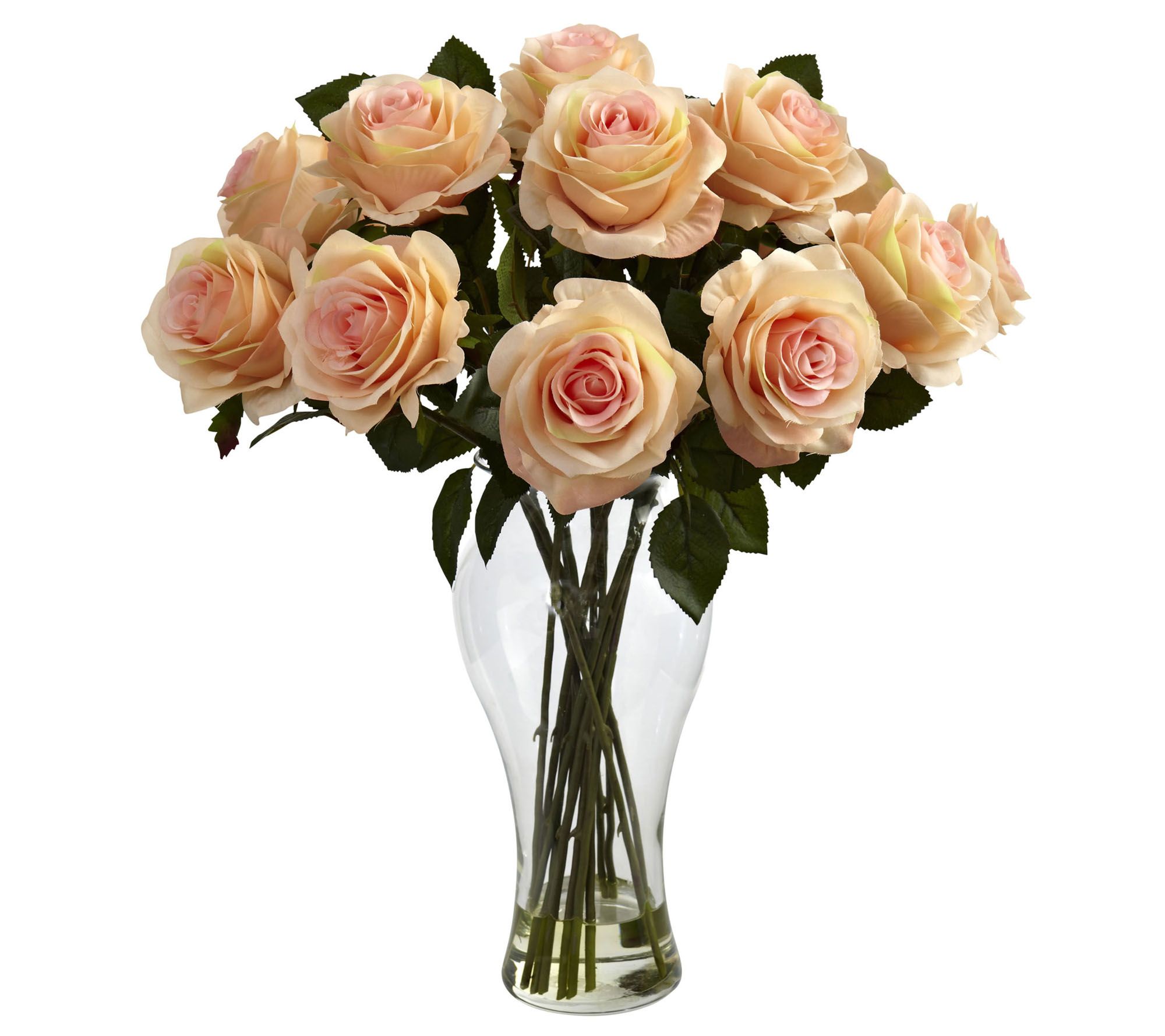 Blooming Roses with Vase by Nearly Natural