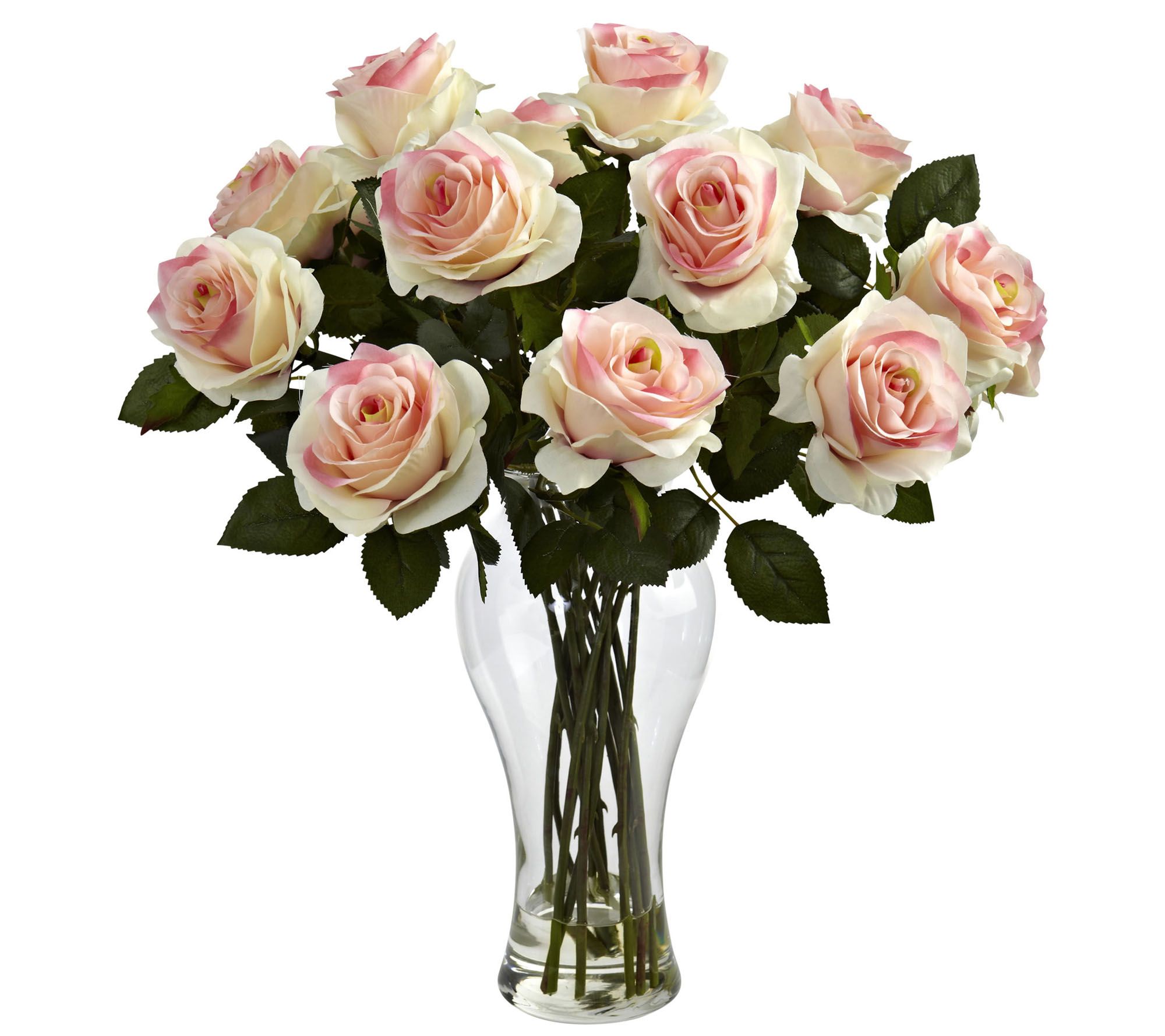 Blooming Roses with Vase by Nearly Natural