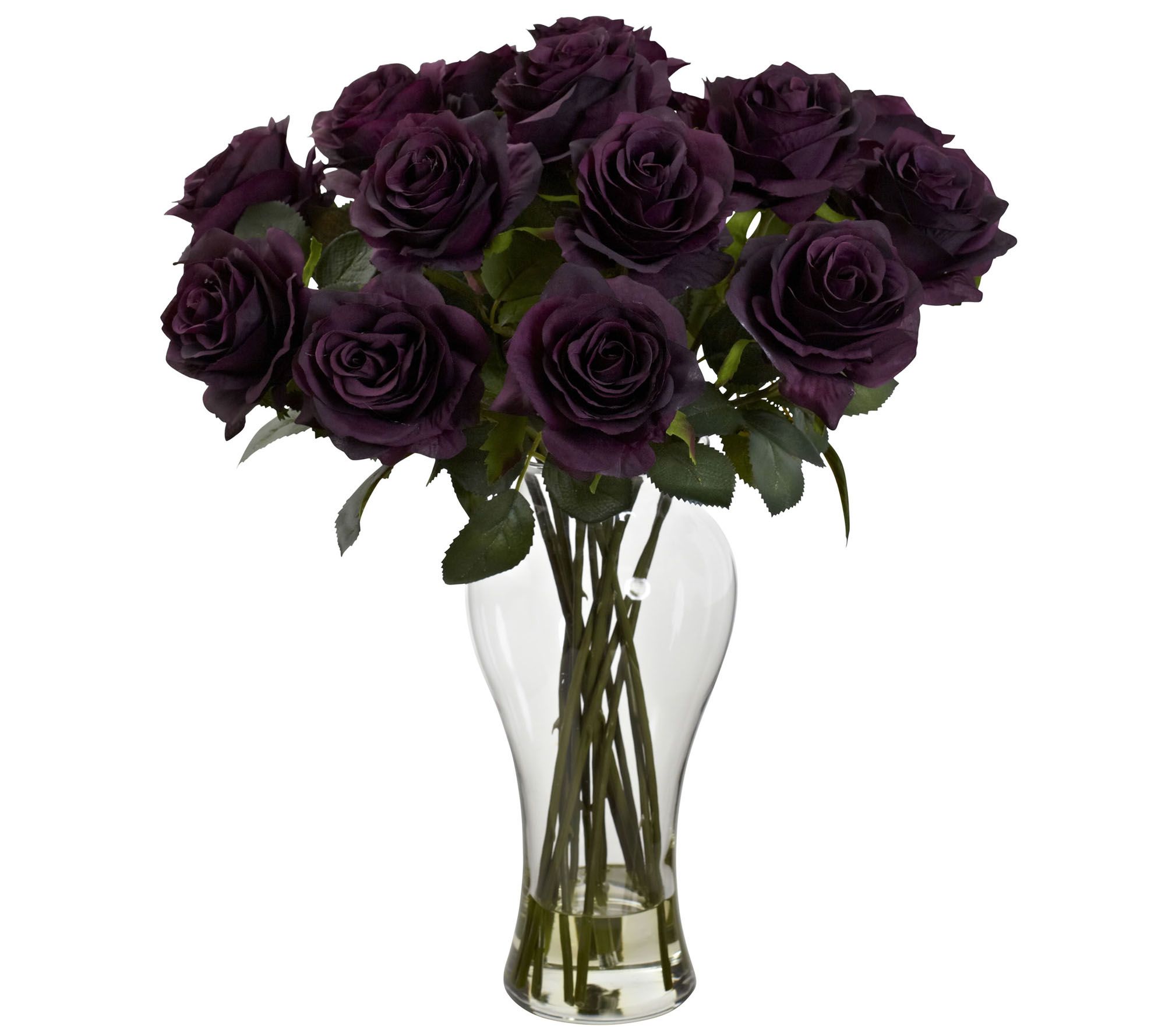 Blooming Roses with Vase by Nearly Natural