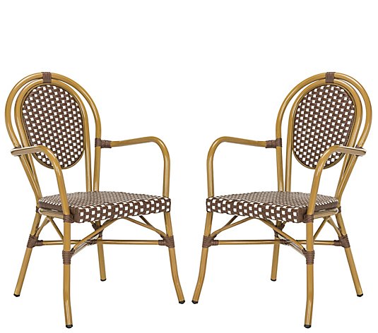 Safavieh Rosen French Bistro Stacking Arm Chair, Set of 2