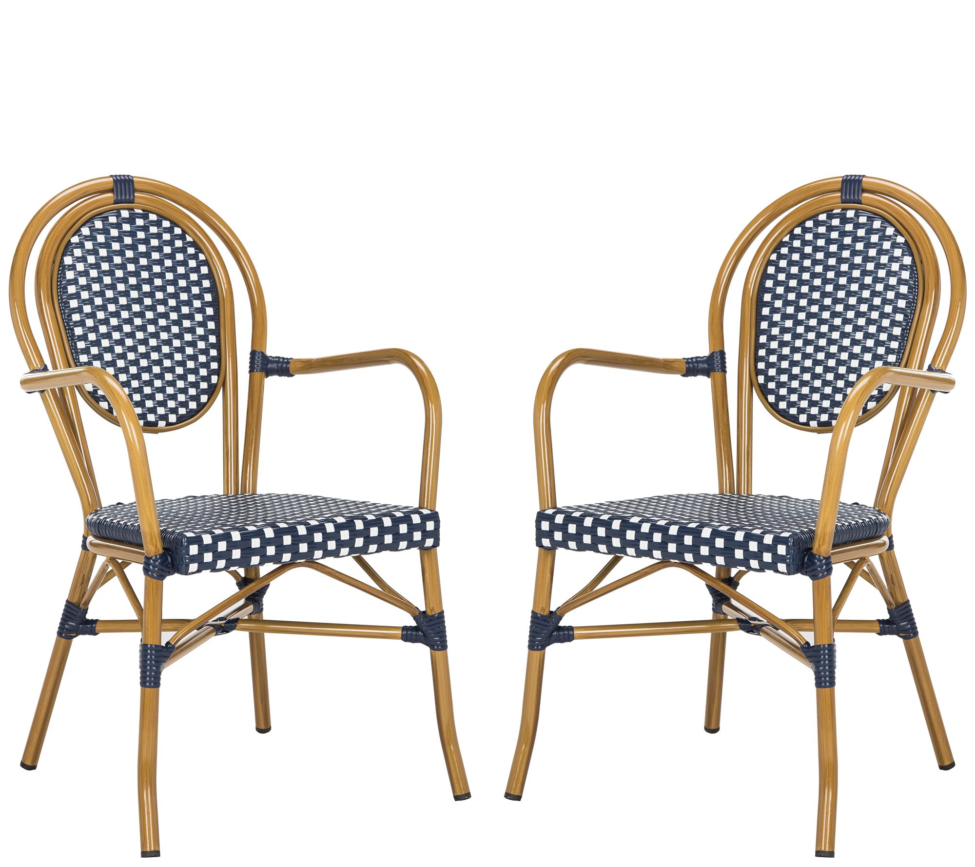 Safavieh Rosen French Bistro Stacking Arm Chair, Set of 2