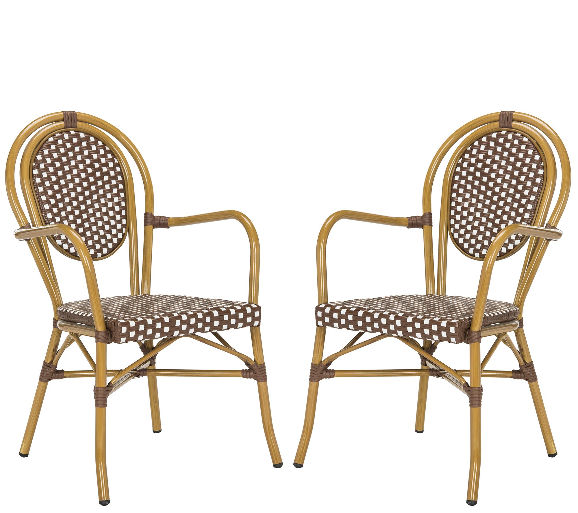Safavieh Rosen French Bistro Stacking Arm Chair, Set of 2