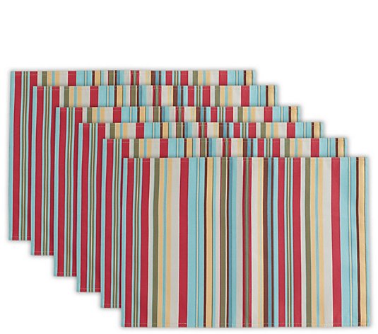 Design Imports Summer Stripe Outdoor Placemat Set of 6