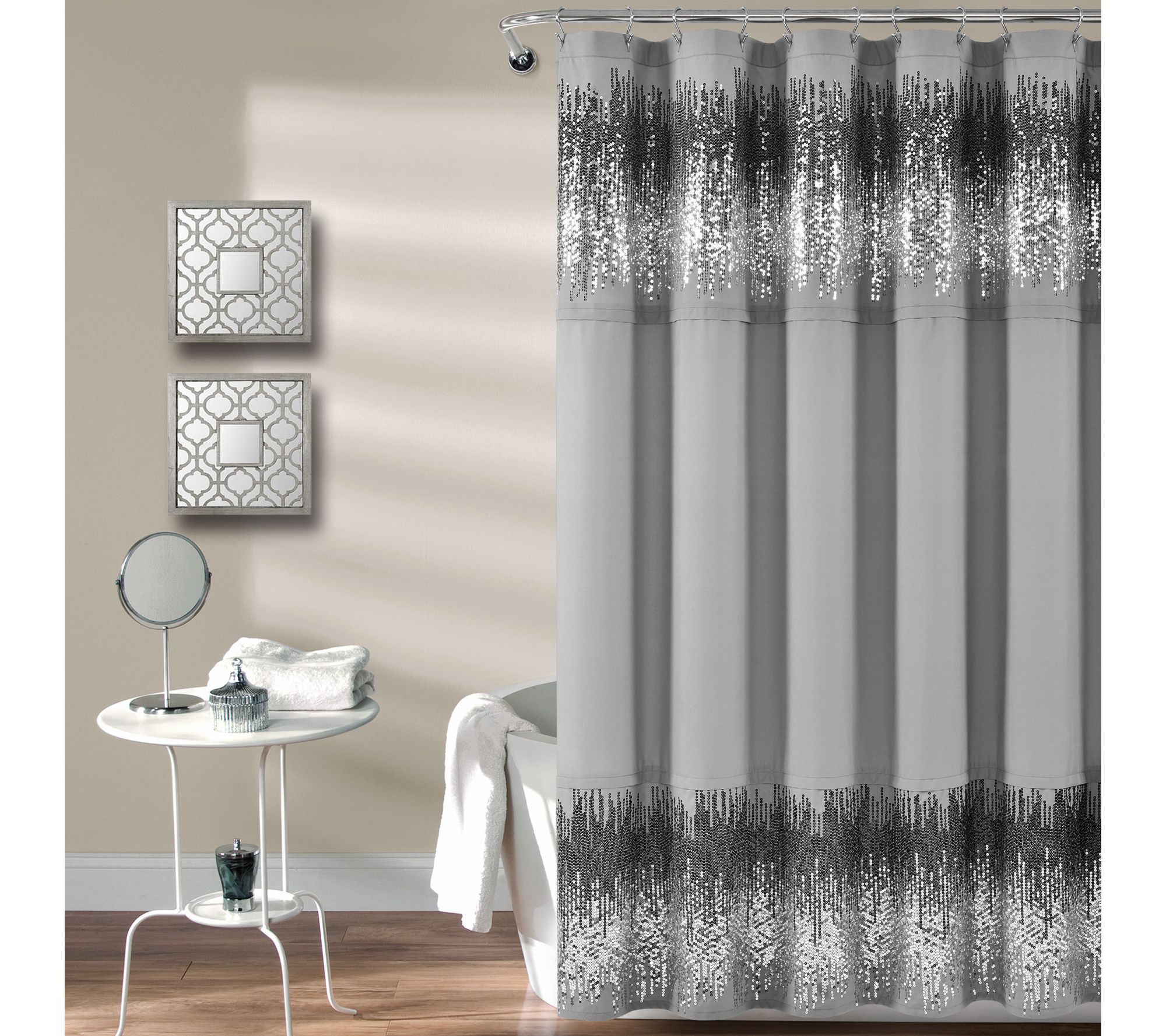 Shimmer Sequins 72" x 70" Shower Curtain by Lush Decor