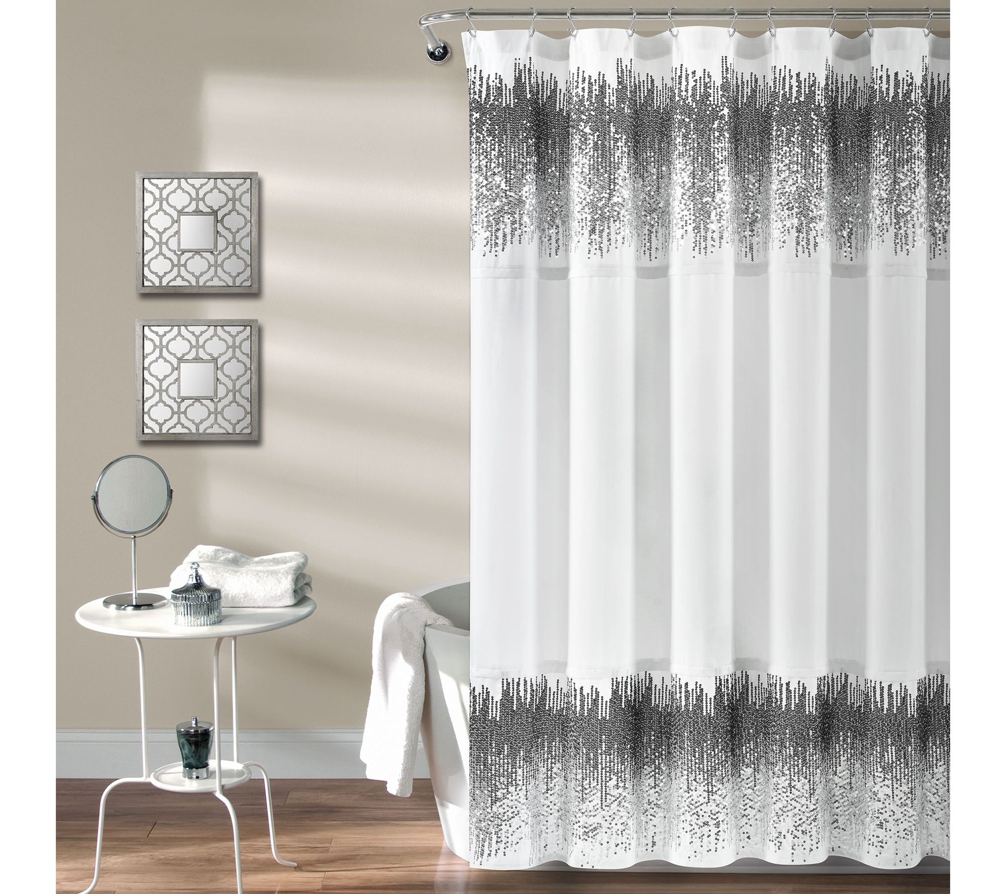 Shimmer Sequins 72" x 70" Shower Curtain by Lush Decor