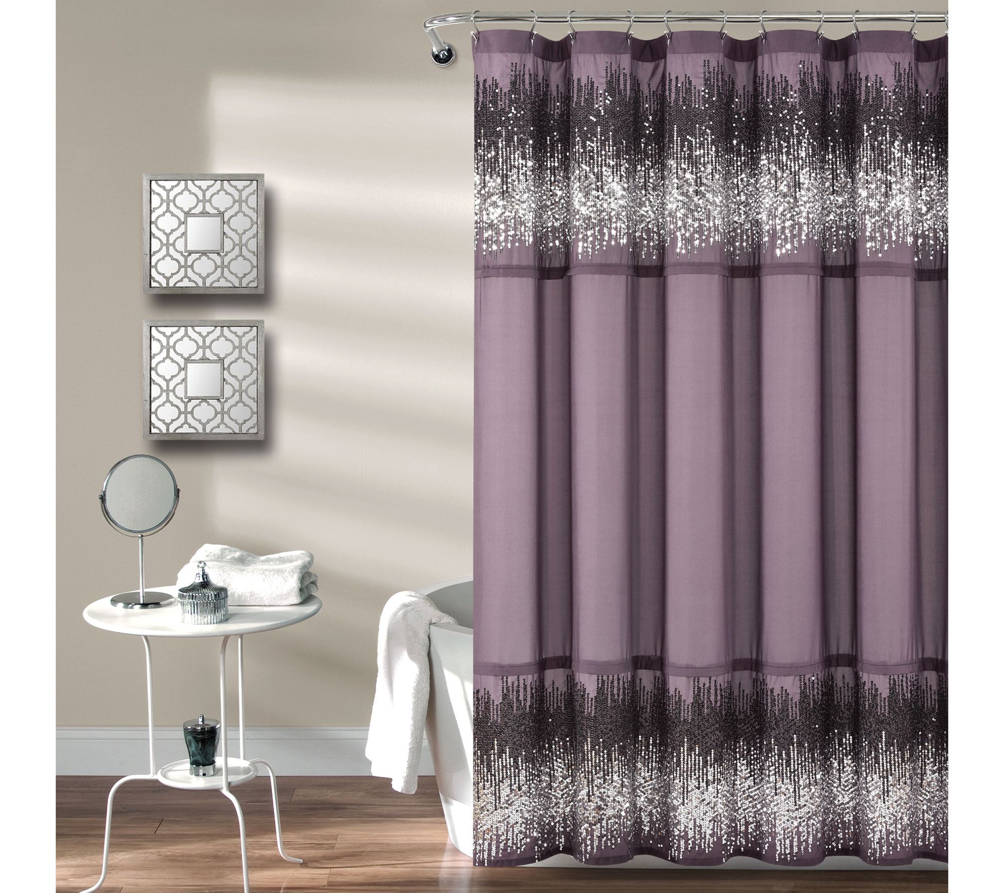 Shimmer Sequins 72" x 70" Shower Curtain by Lush Decor