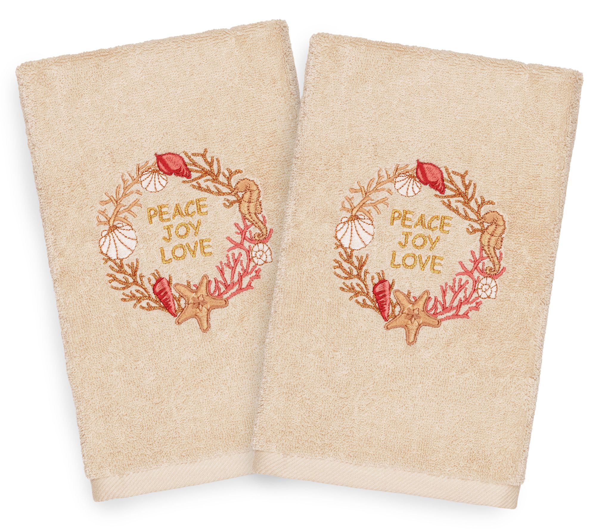Linum Home Textiles Christmas Peace 2-Piece Hand Towels