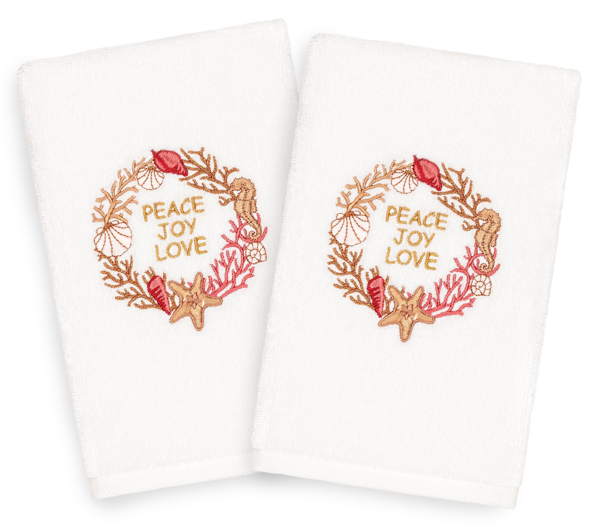 Linum Home Textiles Christmas Peace 2-Piece Hand Towels