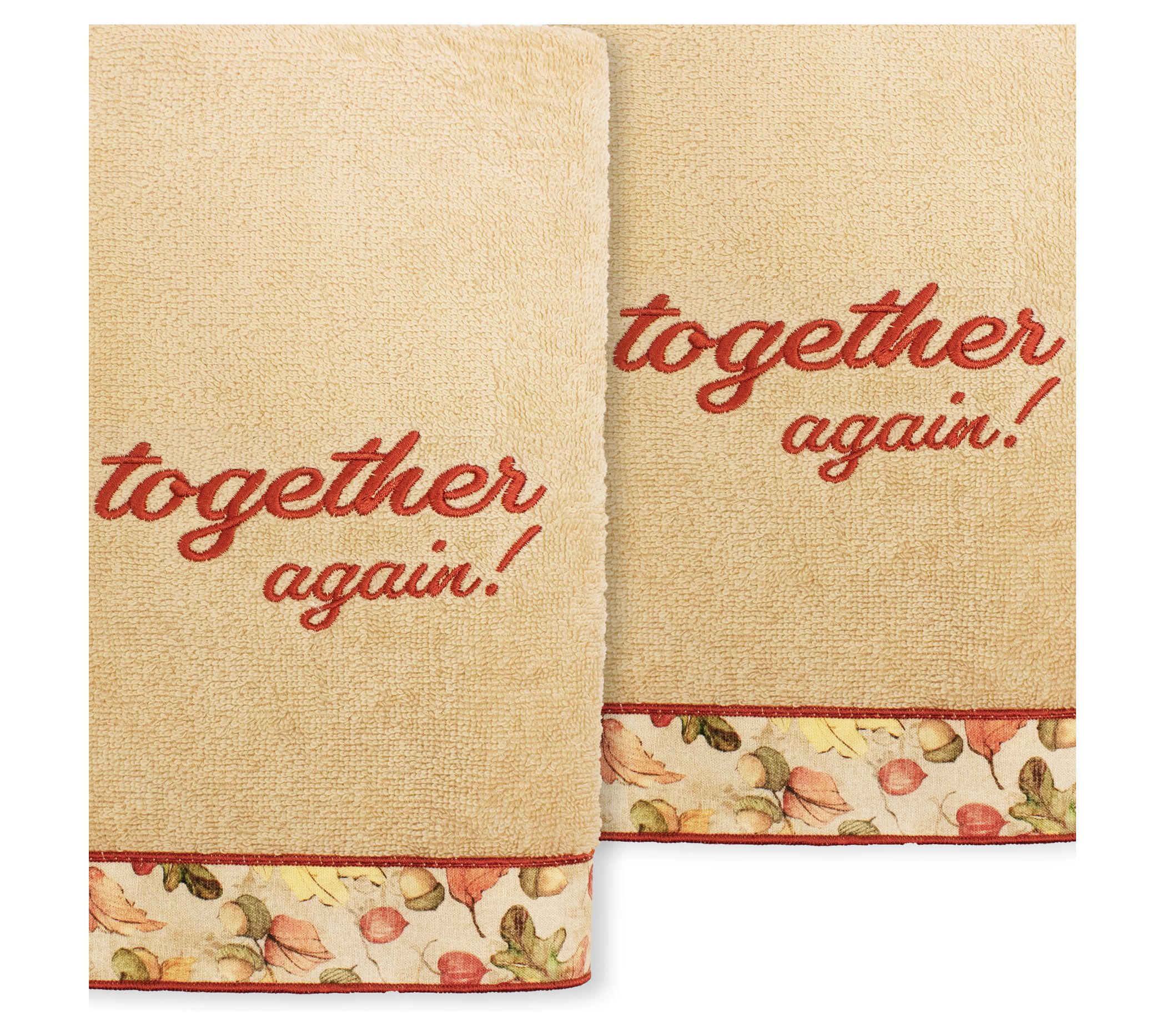 Linum Home Textiles Thanksgiving Together Again - Embroidered