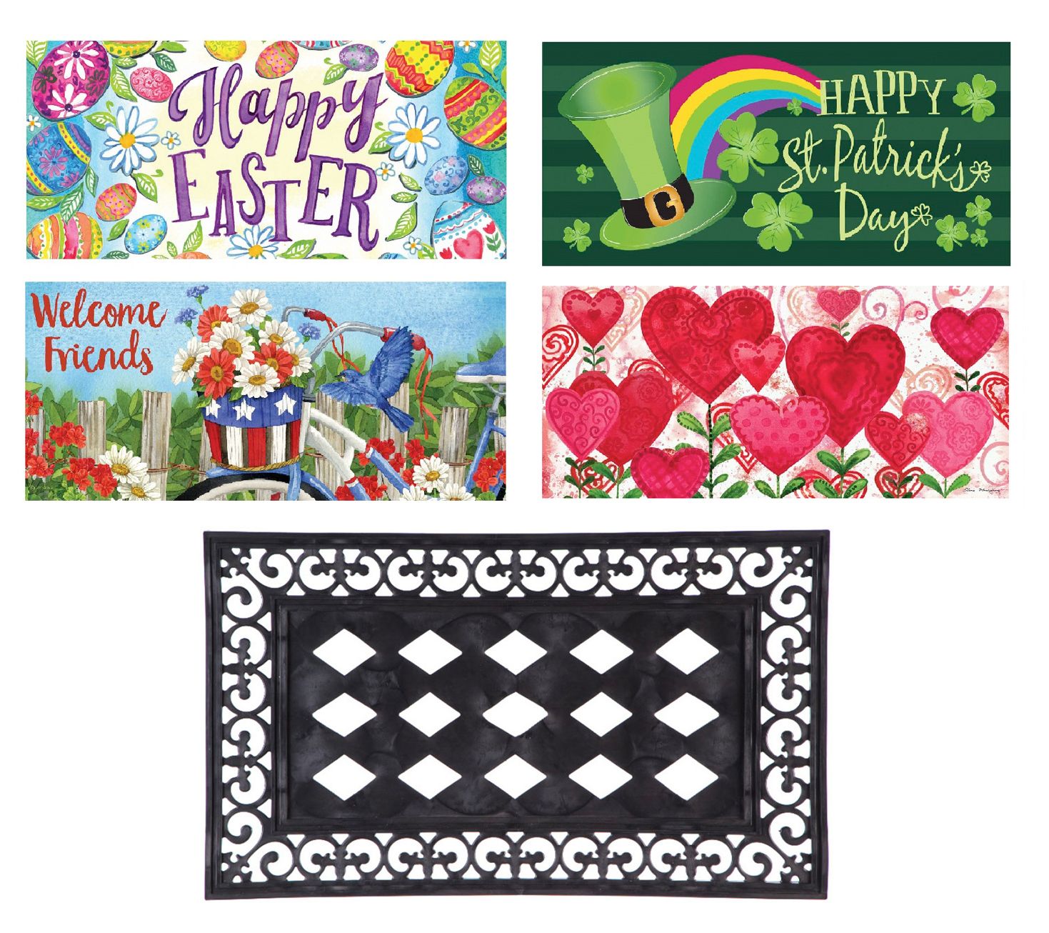Evergreen Sassafras Spring and Summer Mats, Set of 5