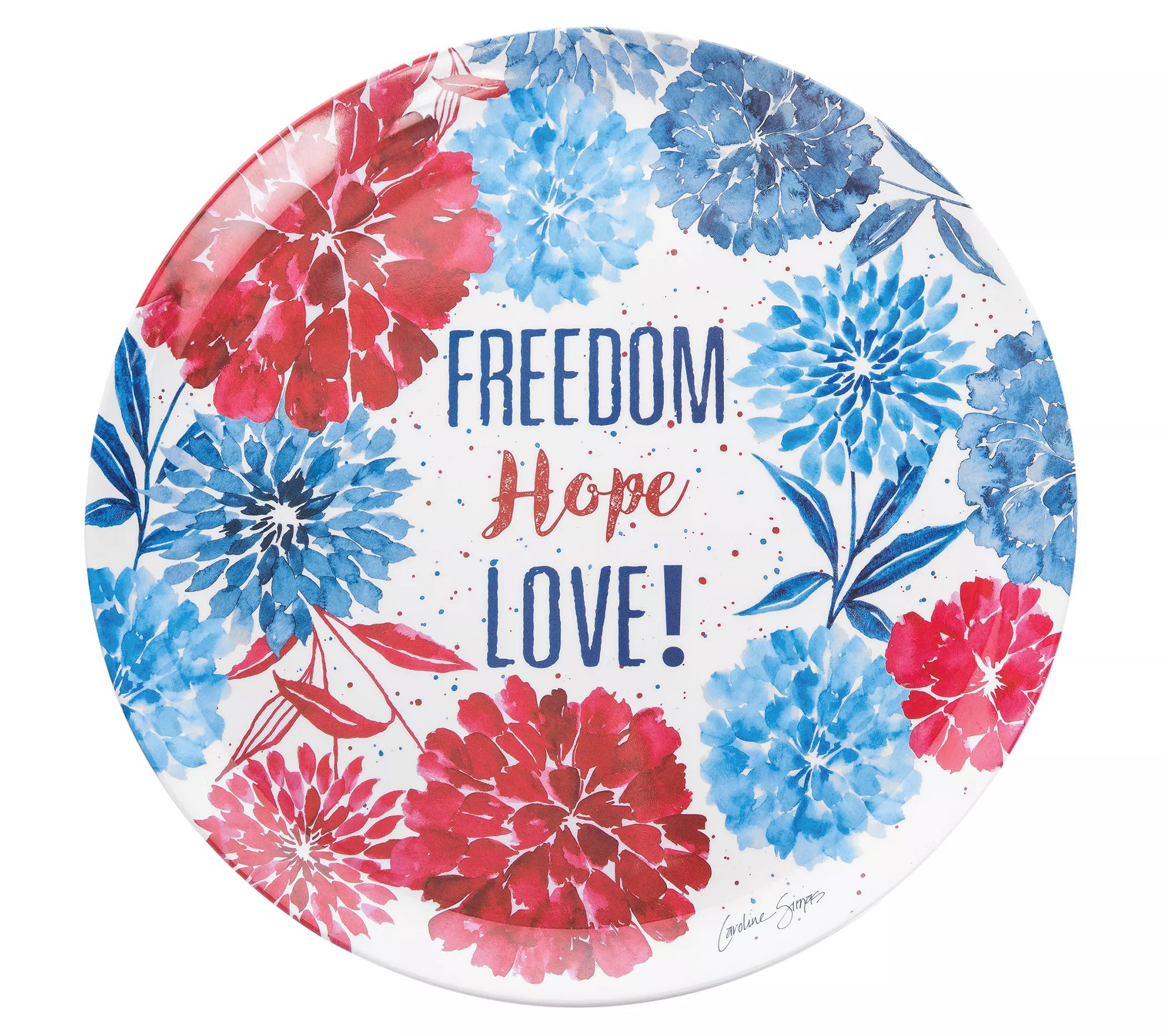 14" Americana 4th Of July Round Serving Platter by Valerie