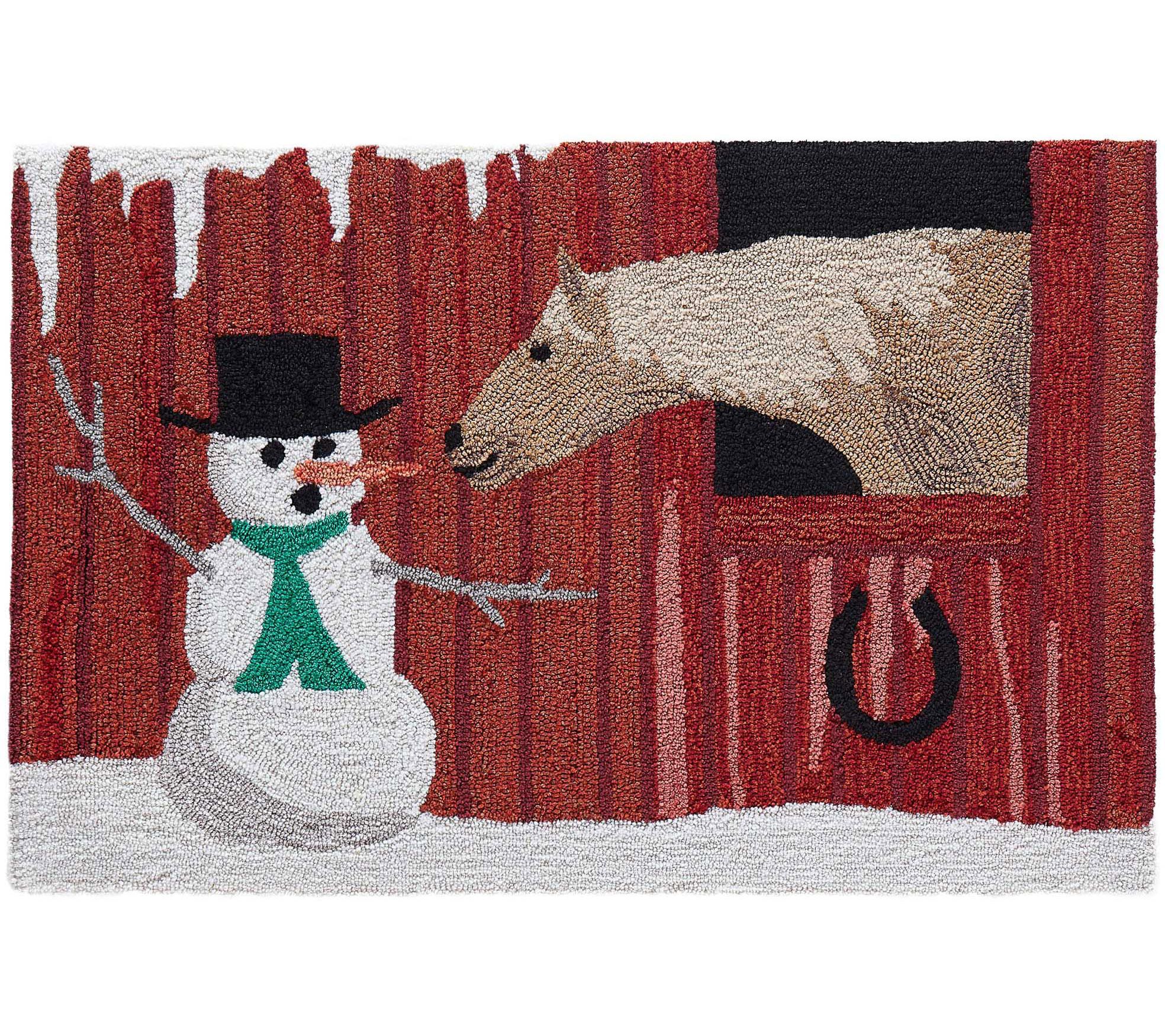 Liora Manne Frontporch Holiday Ice Dogs Indoor/Outdoor Rug Multi 30x48