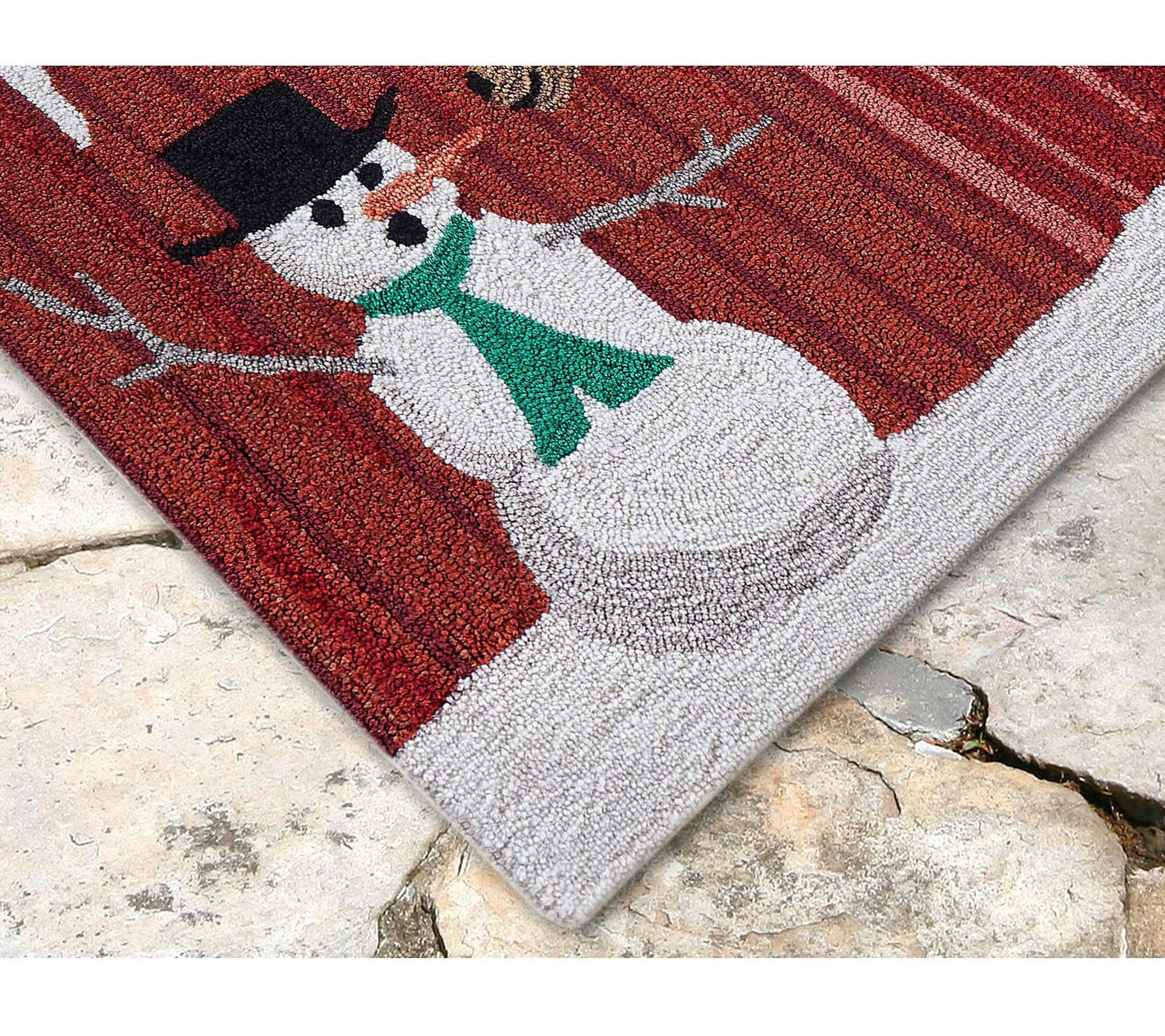 Liora Manne Frontporch Holiday Ice Dogs Indoor/Outdoor Rug Multi 30x48