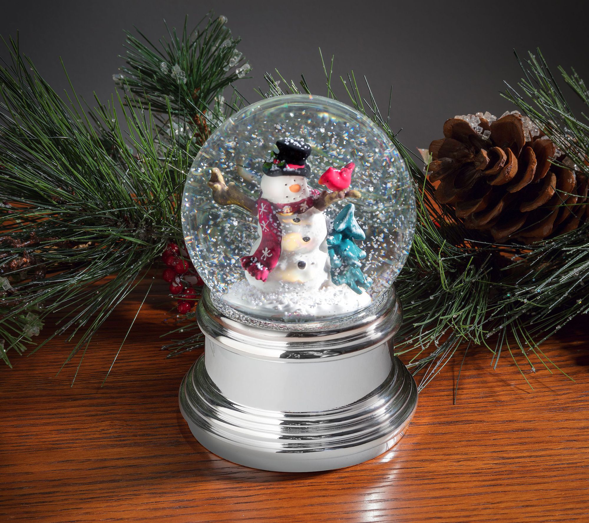 Haute Decor Snowburst Snow Globe with Snowman Scene - QVC.com