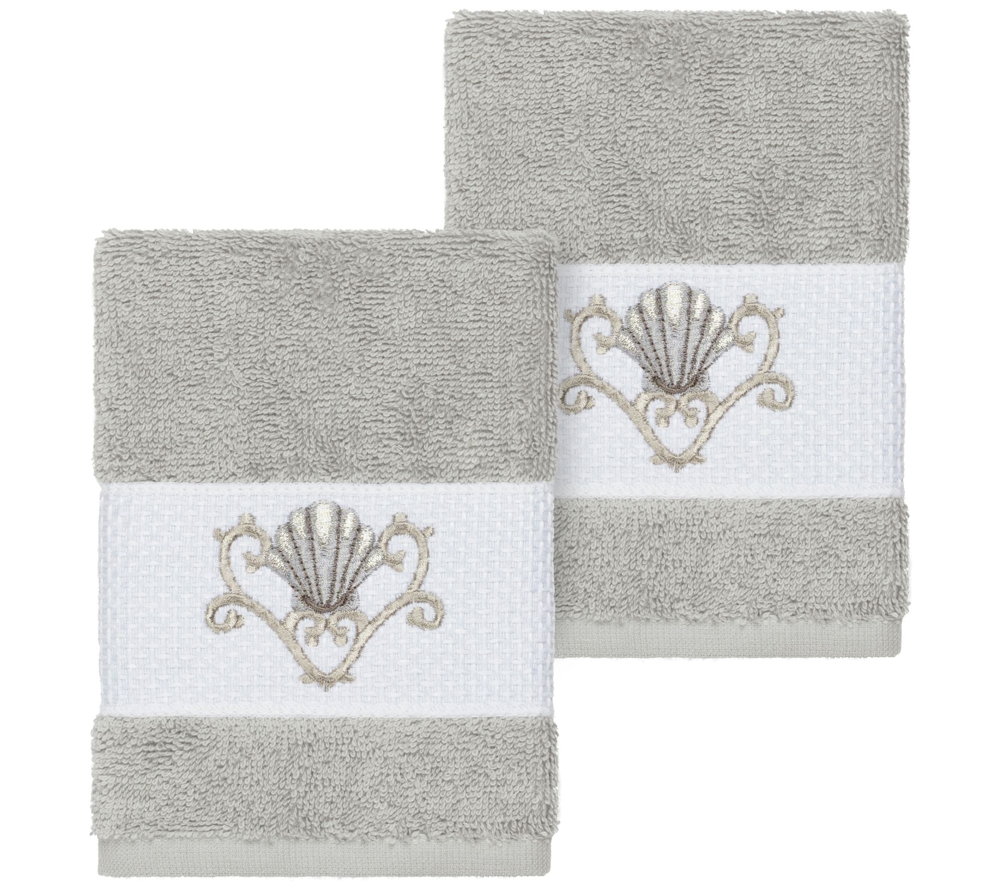 Linum Home Textiles Bella 2PC Embellished Washcloth Set