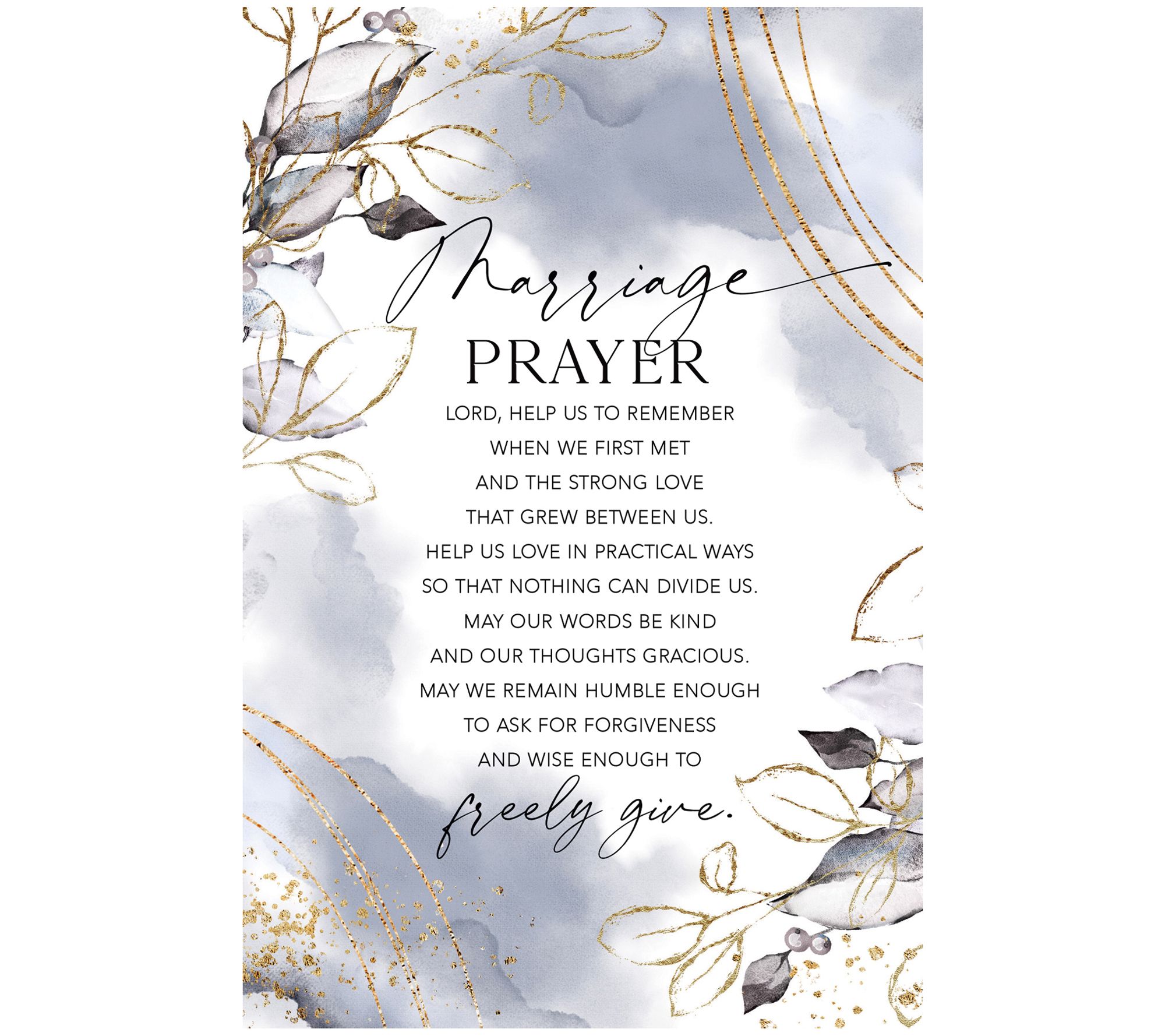 Marriage Prayer Wood Plaque with Easel and Hanger