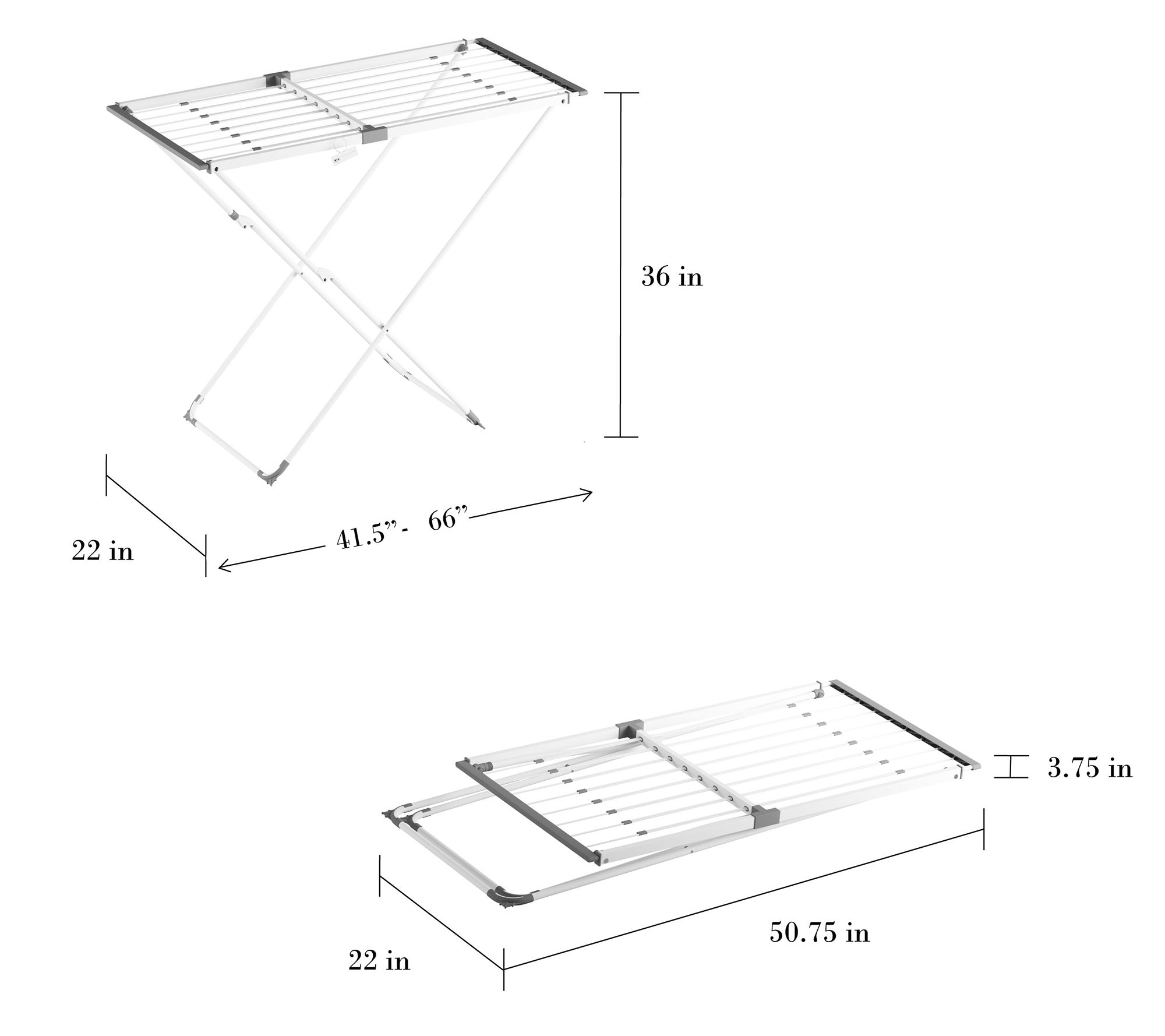 Lavish Home Extendable XFrame Clothes Drying and Folding Rack