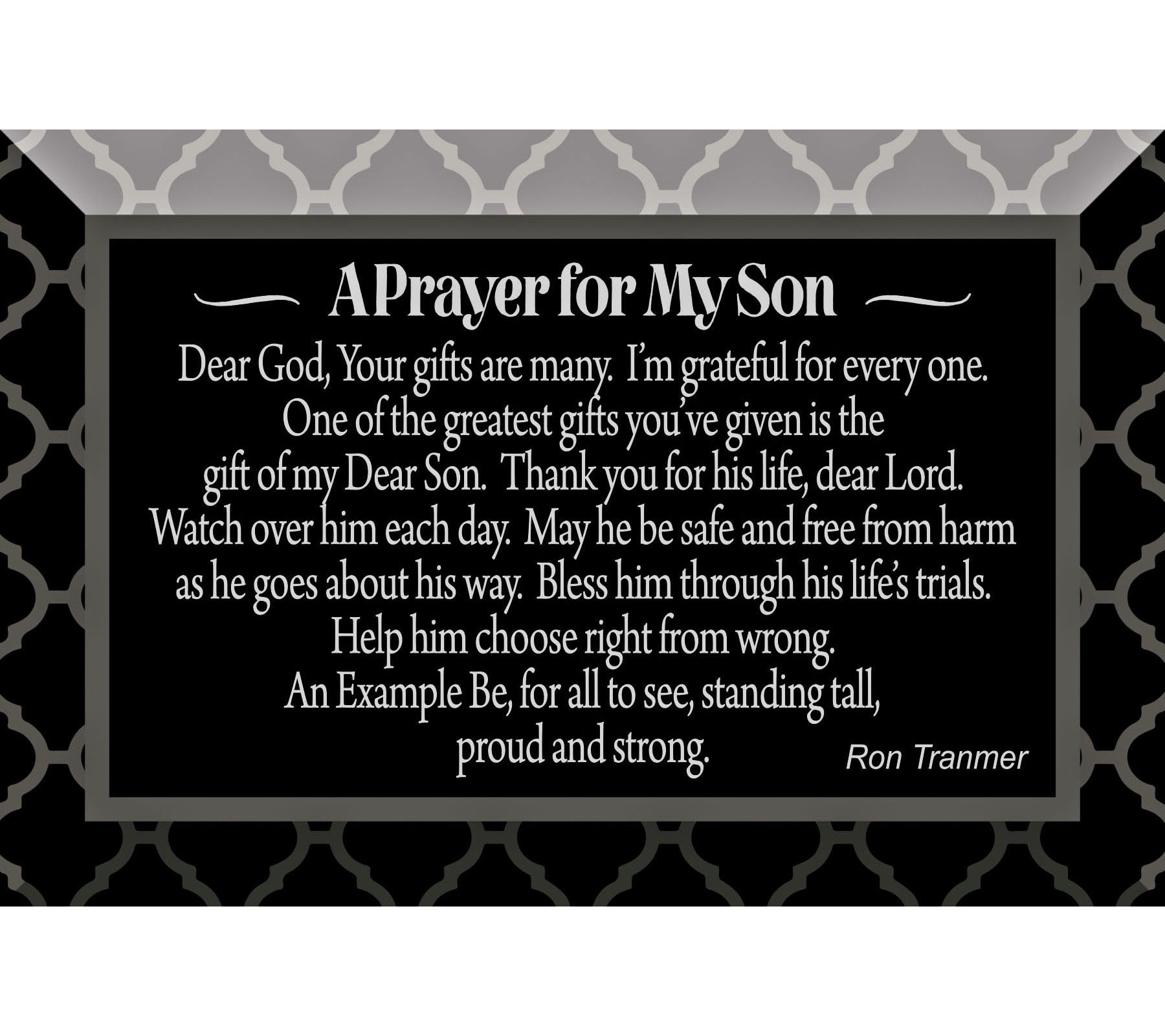 Dexsa Prayer For My Son Glass Plaque with Easel6"x4"