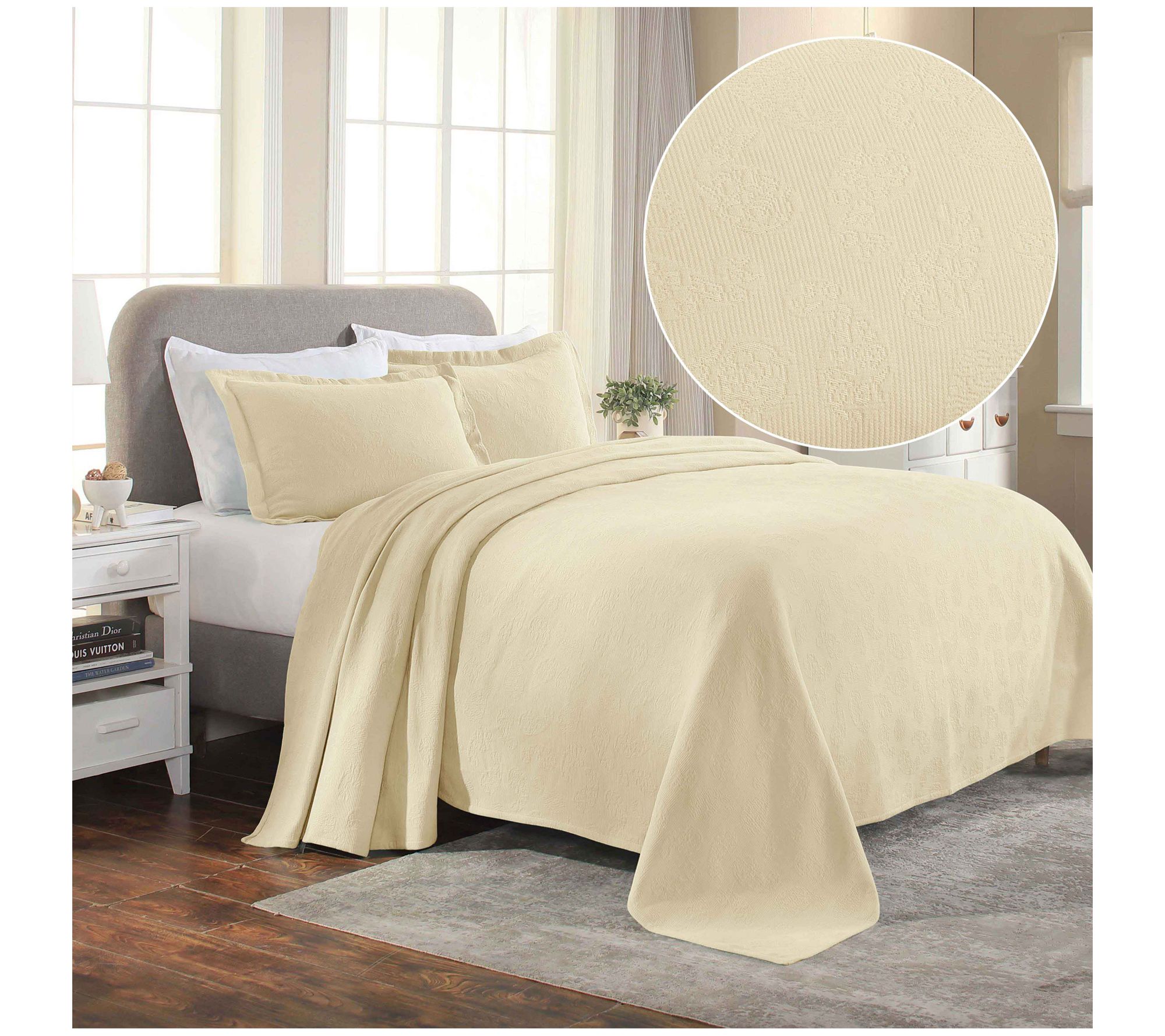 Superior Jacquard Matelasse Paisley Cotton Beds pread Set, Ful