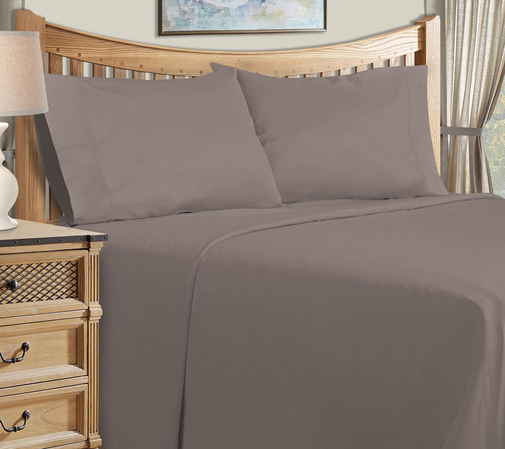 Superior Solid 1500-Thread Count Cotton-Blend Sheet Set, King