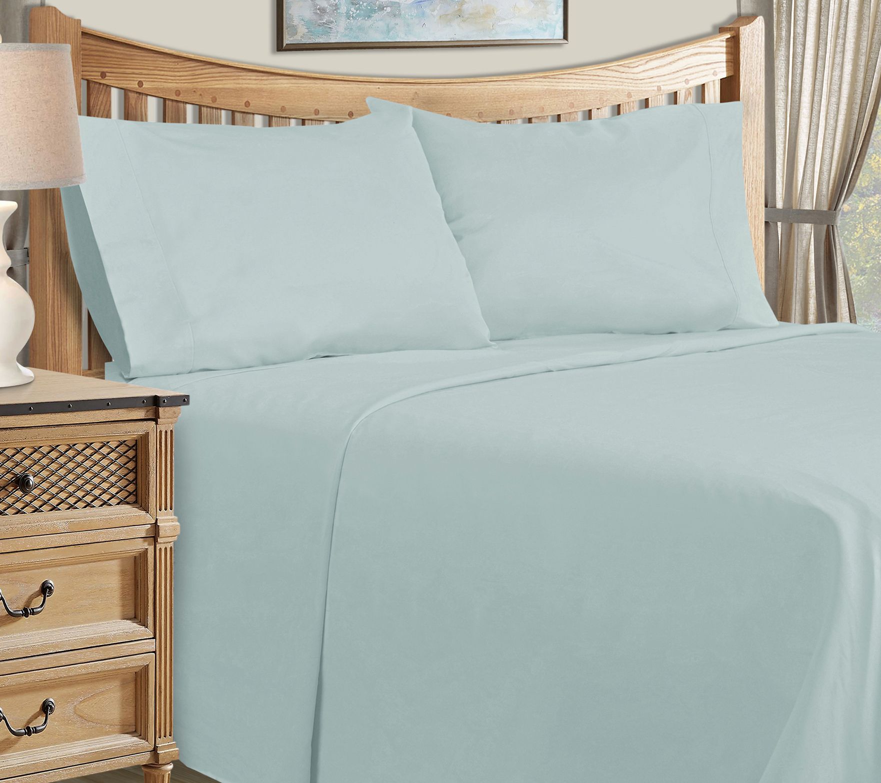 Superior Solid 1500-Thread Count Cotton-Blend Sheet Set, King