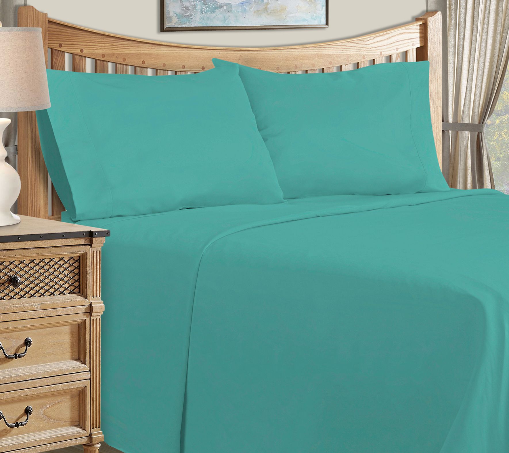 Superior Solid 1500-Thread Count Cotton-Blend Sheet Set, King