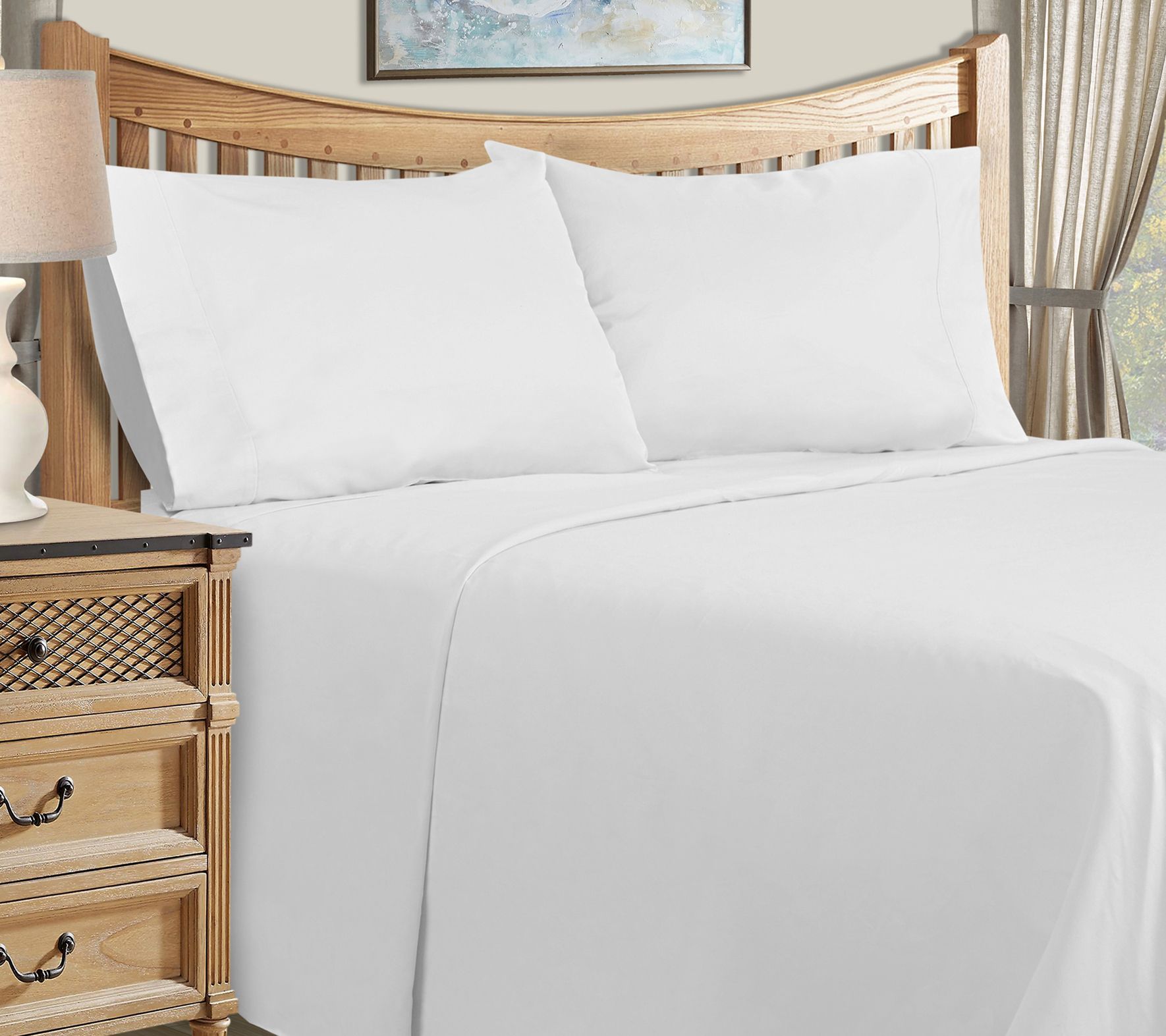 Superior Solid 1500-Thread Count Cotton-Blend Sheet Set, King