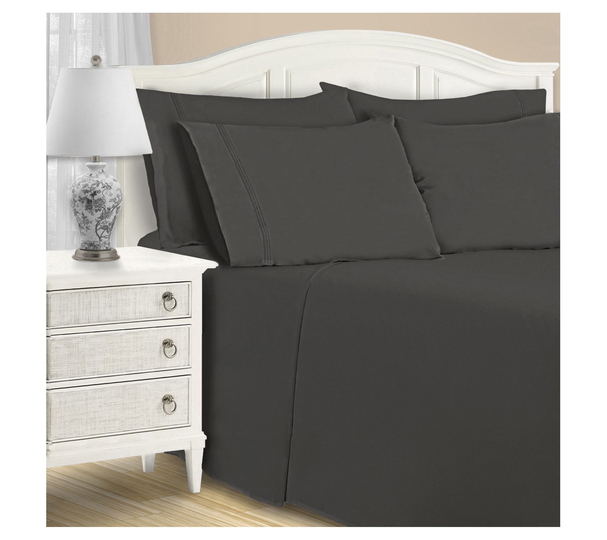 Superior Solid 1500-Thread Count Cotton-Blend Sheet Set, King