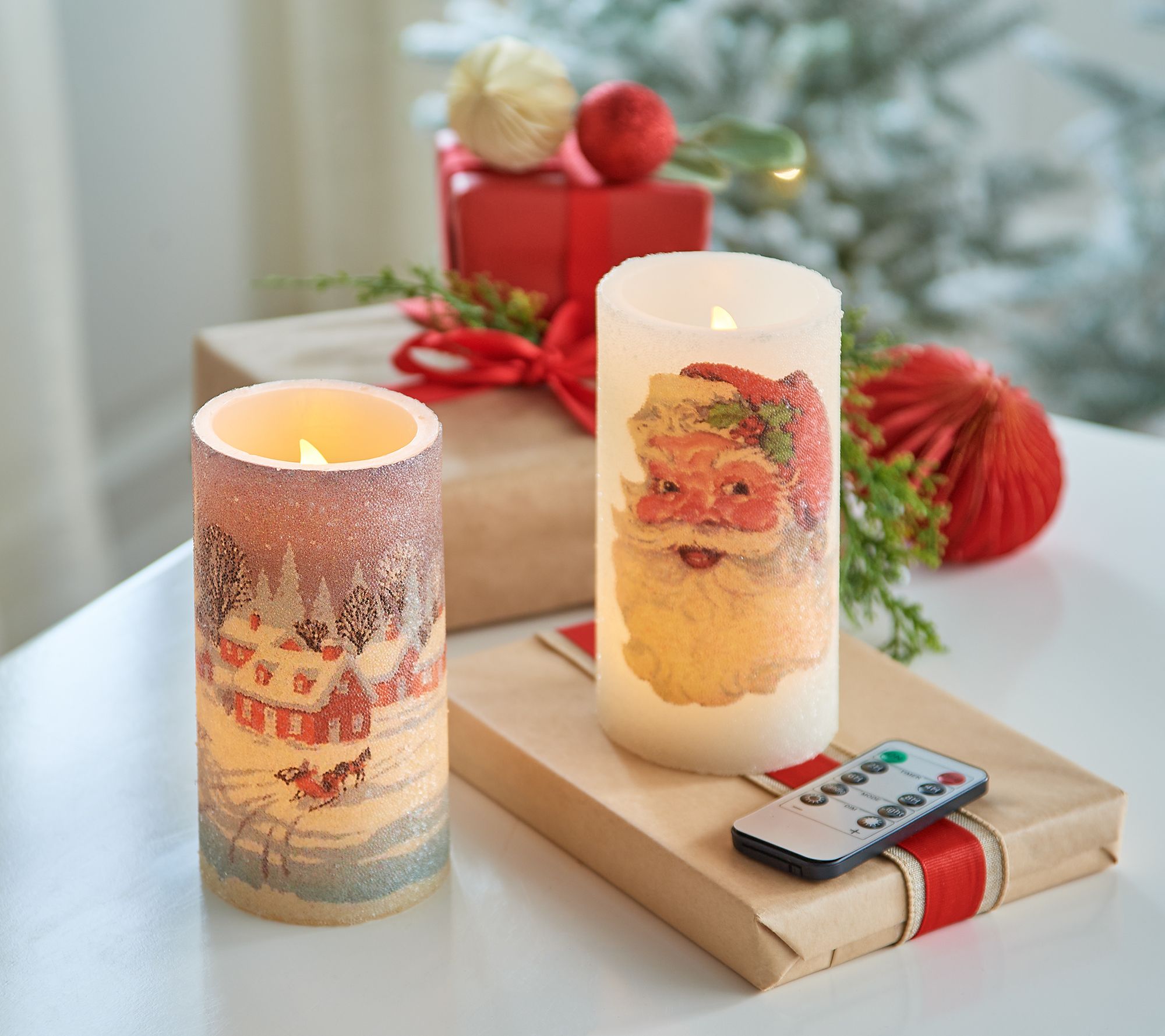 "As Is" Ebenezer & Co. Set of 2 6" Flameless Sugared Candles