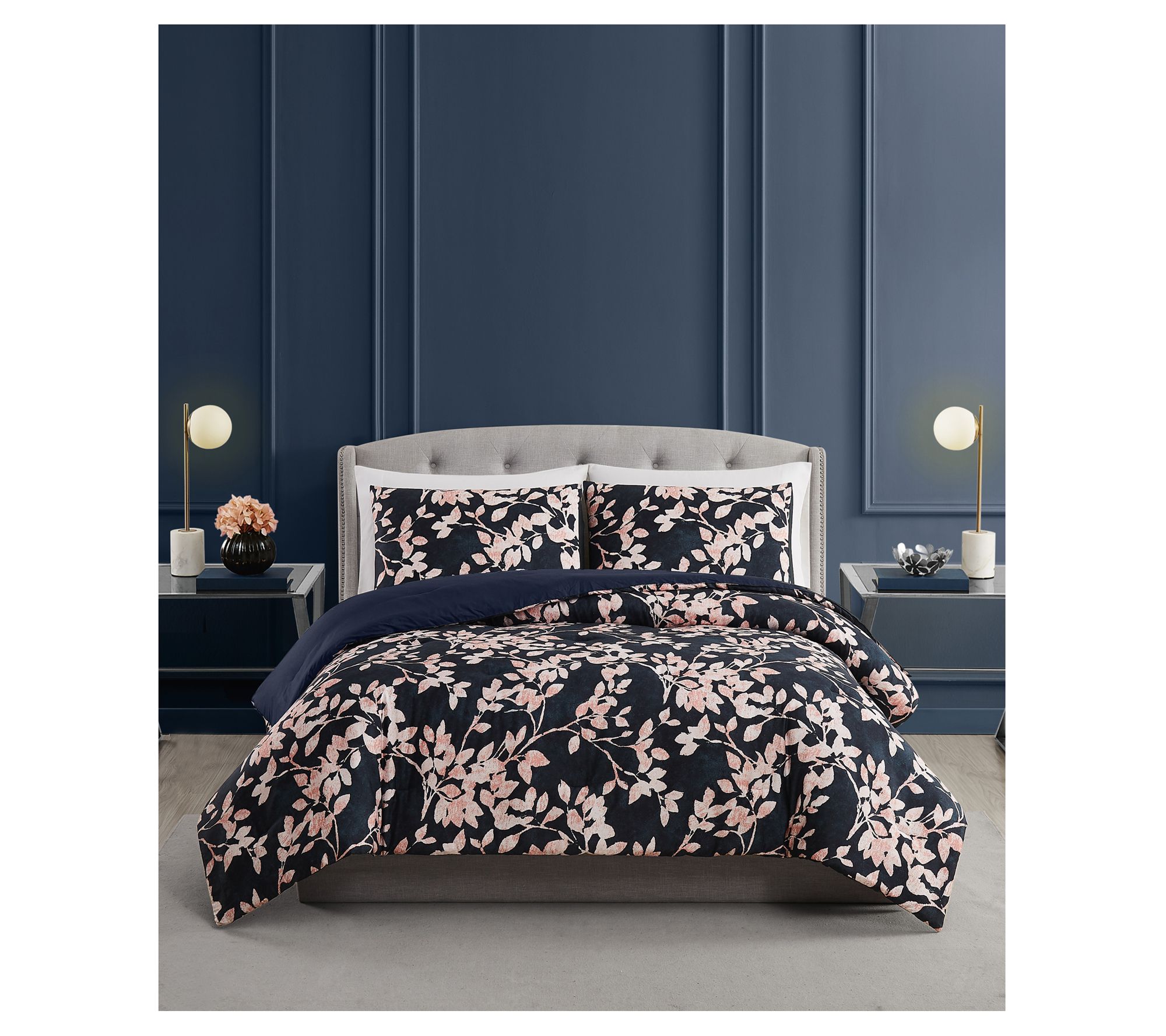 Vince Camuto Amaya Floral 3 Piece King Duvet Coer Set