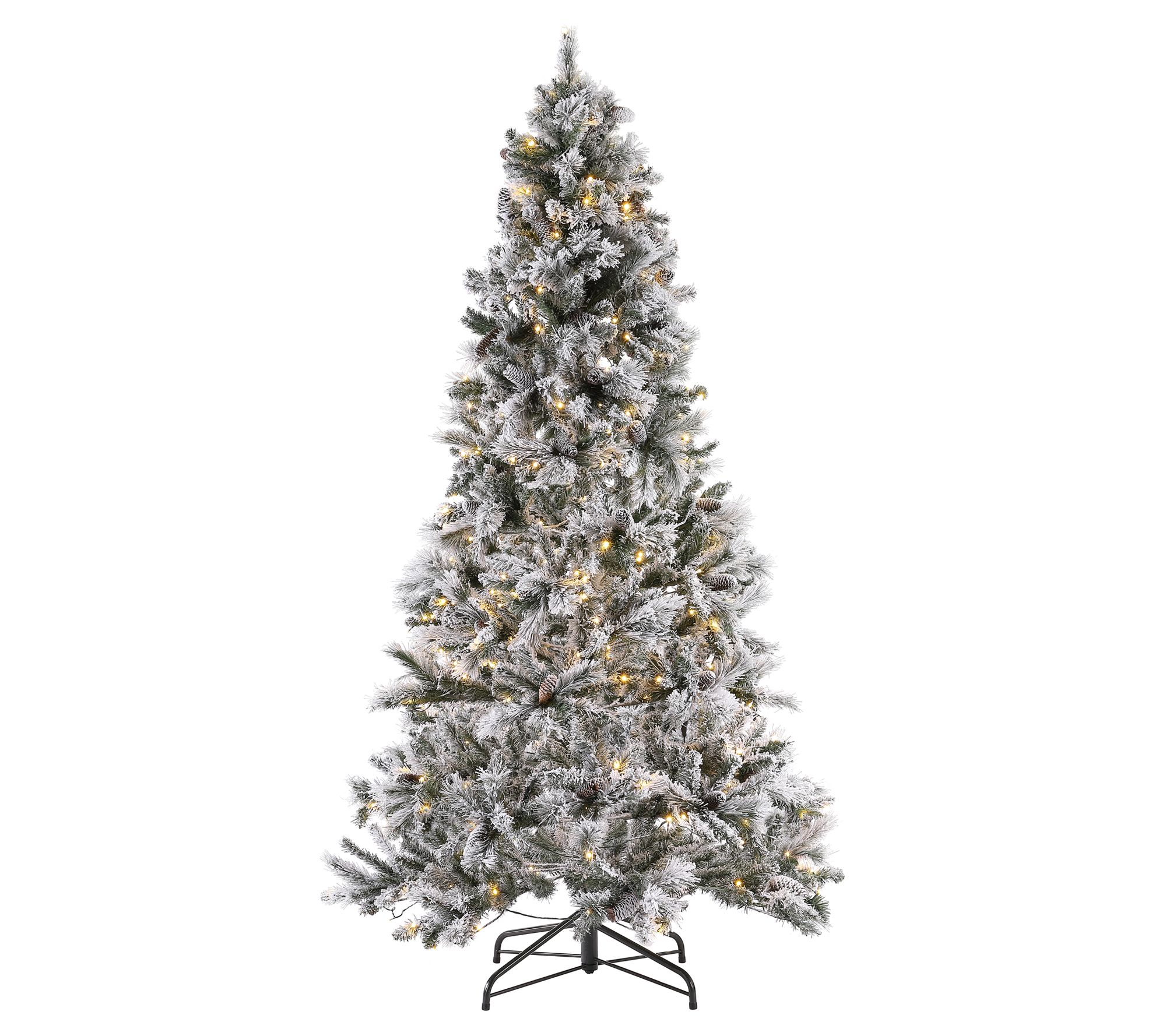 Safavieh 7.5 Ft Frosted Pre-Lit Faux Pine Christmas Tree