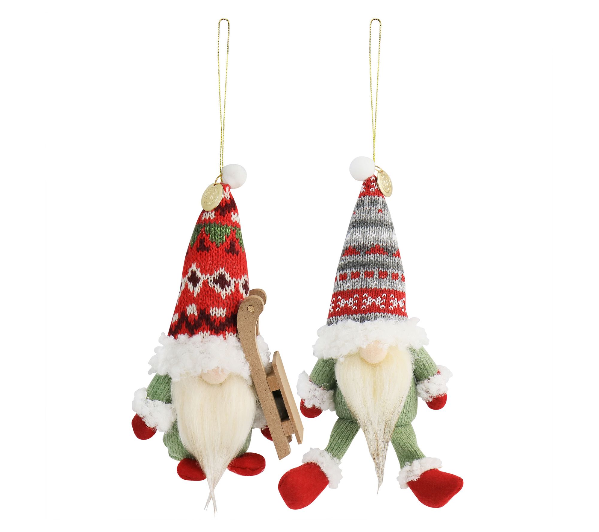 Martha Stewart Holiday Plush Gnome 2 Piece Ornament Set - QVC.com