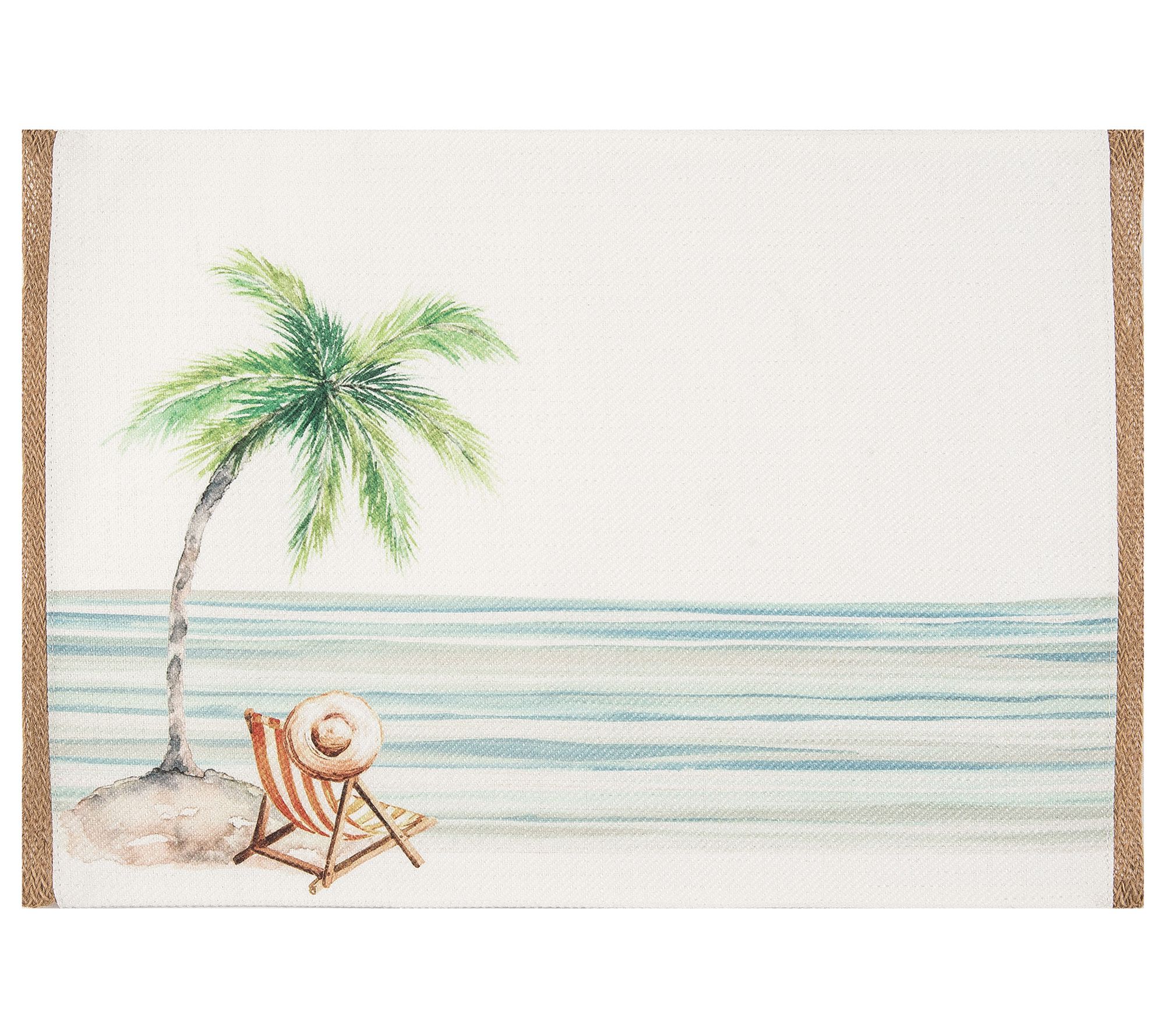 Life Is Better At The Beach Set of 6 Embroidered Placemats