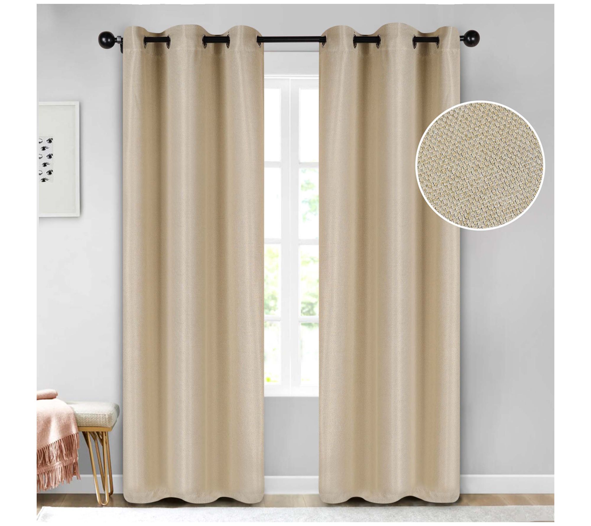 Superior Jaxon Textured Blackout Curtain PanelSet, 42X96