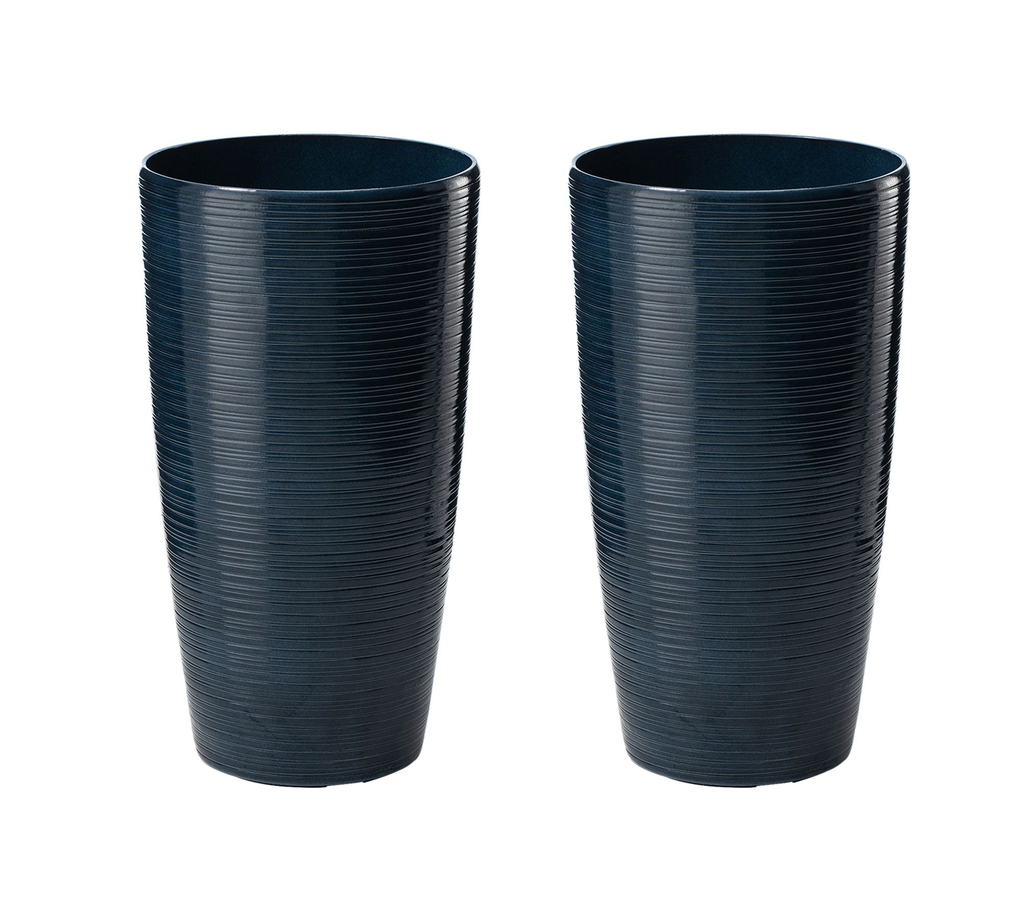 Glitzhome 22.75" Elegant Faux Ceramic Textured Planters S/2