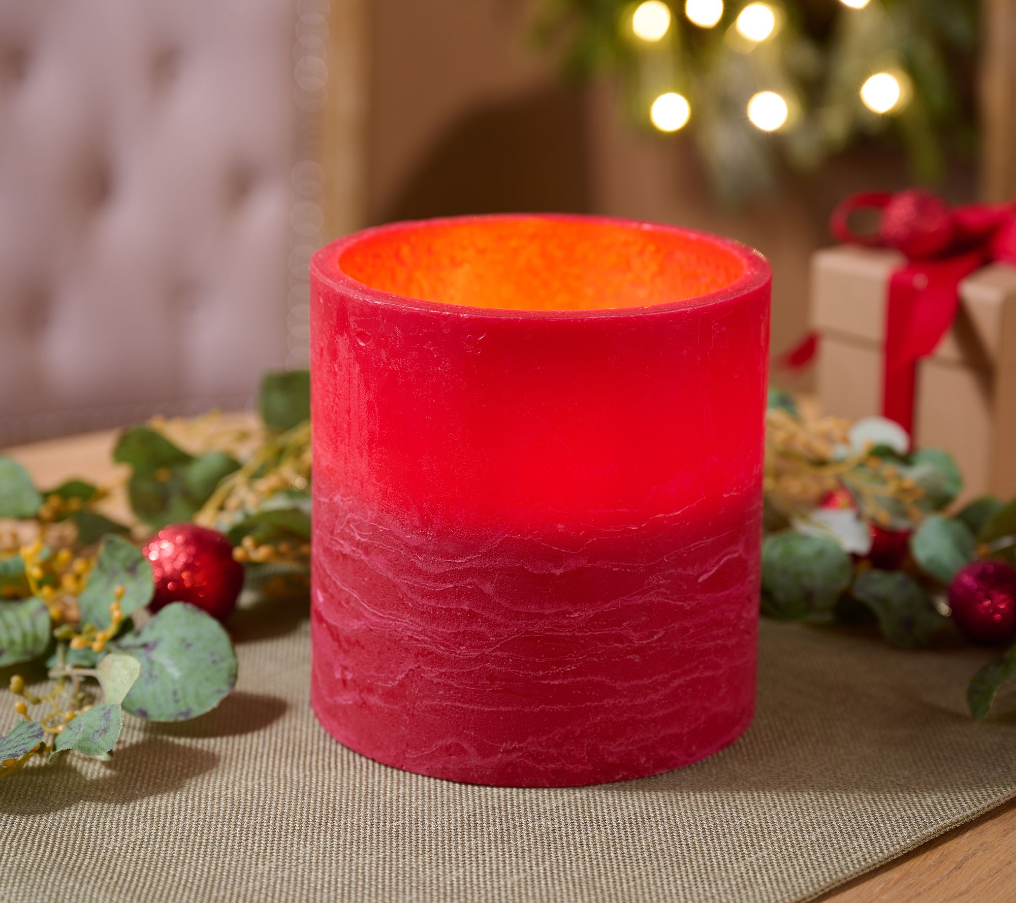Home Reflections Flameless 6" x 6" Jumbo Candle