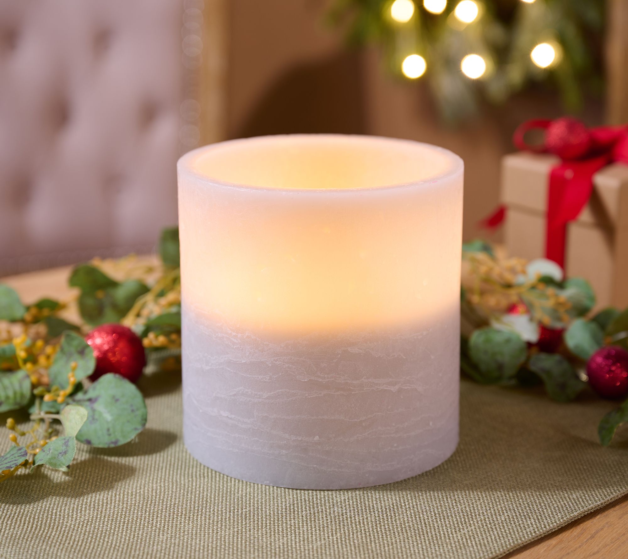 Home Reflections Flameless 6" x 6" Jumbo Candle