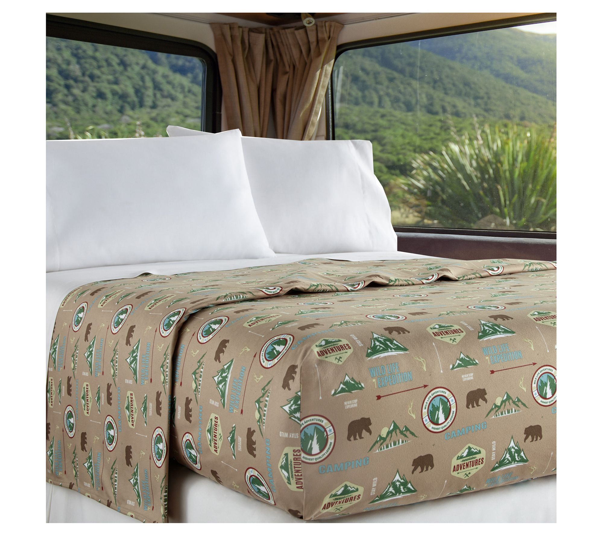 Shavel Home RV Micro Flannel F itted Blanket- Bunk