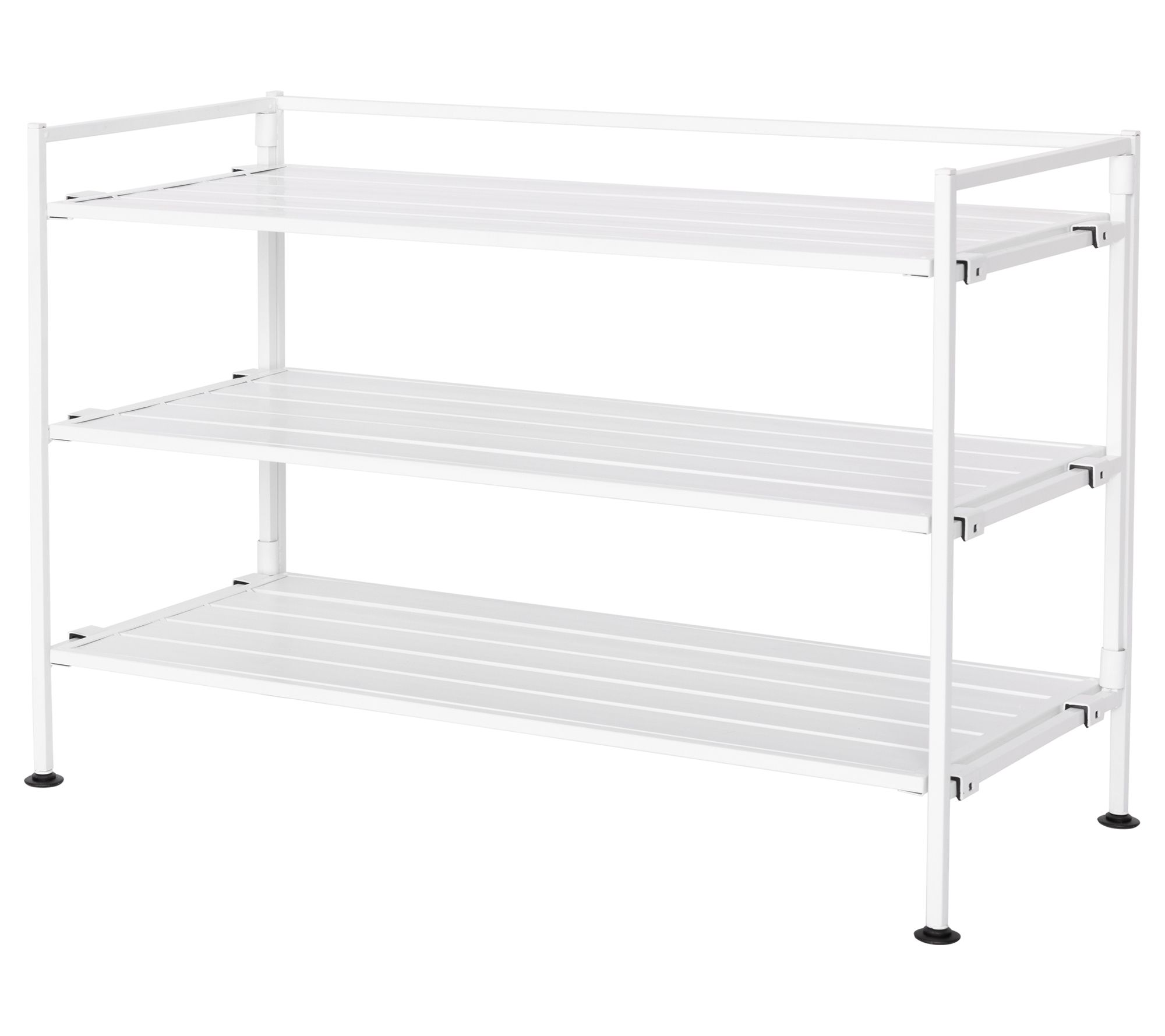 Seville Classics 3-Tier HOME Resin Slatted Stackable Shoe Rack