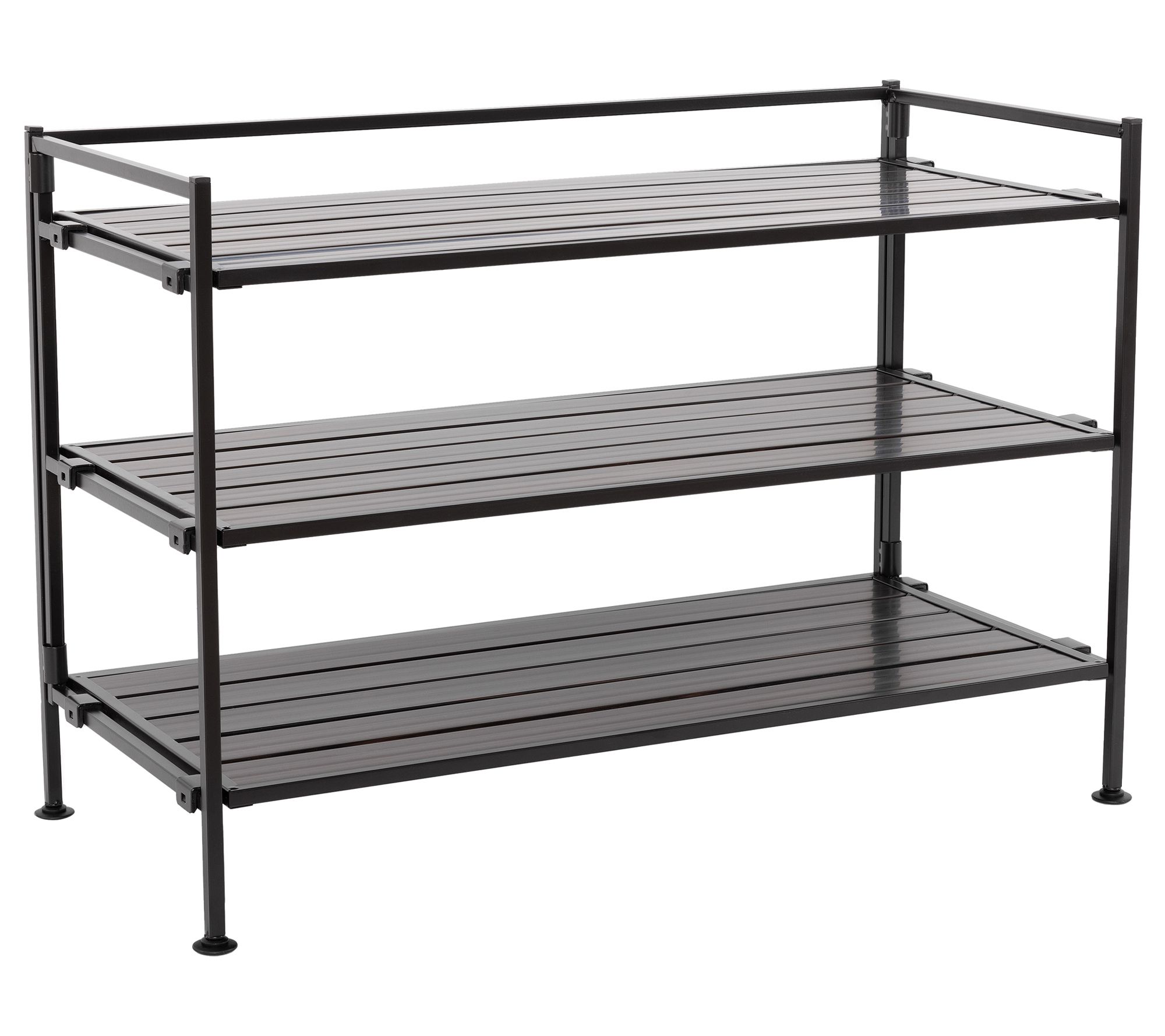 Seville Classics 3-Tier HOME Resin Slatted Stackable Shoe Rack