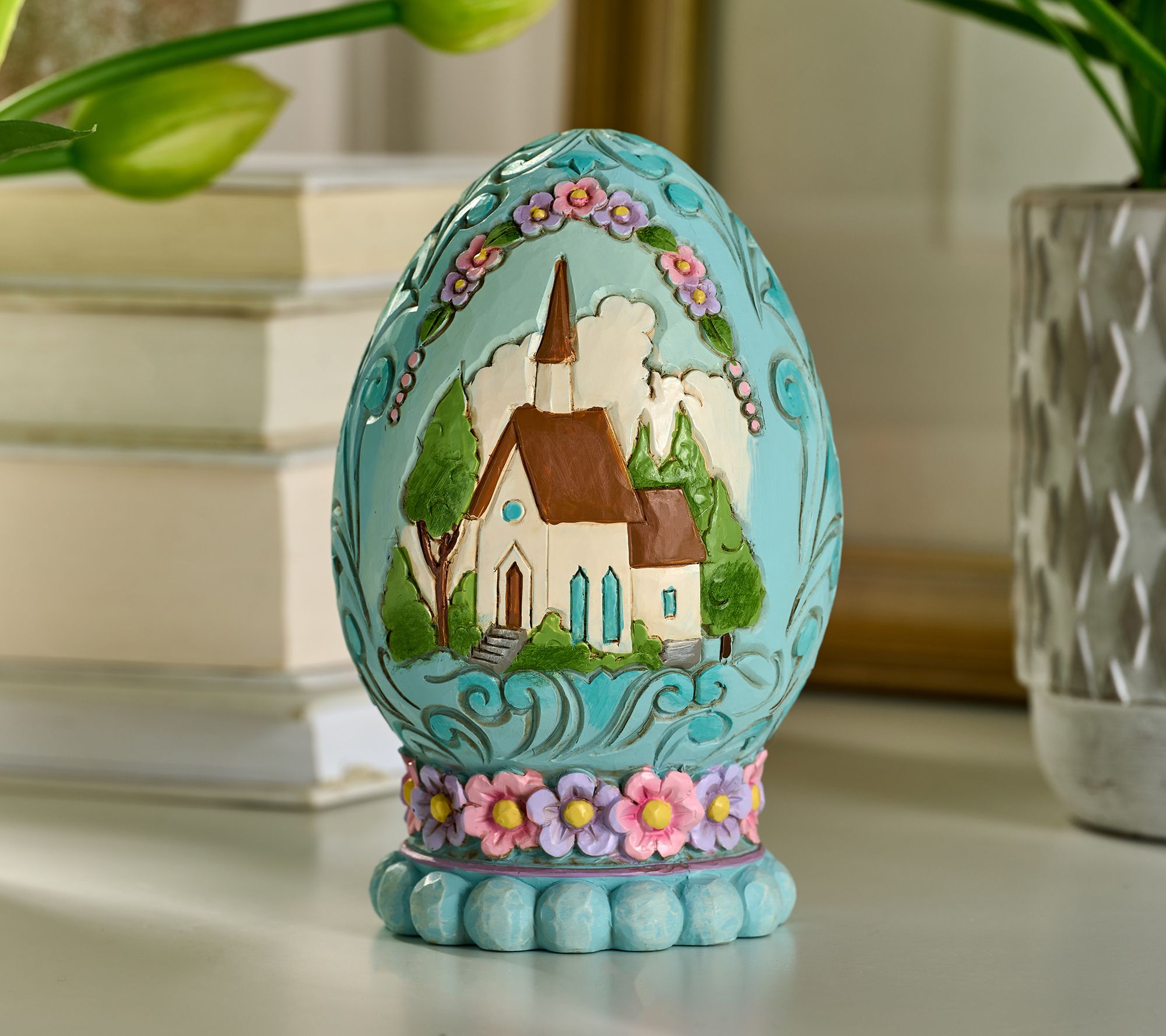 Jim Shore Heartwood Creek 5" Egg with Church