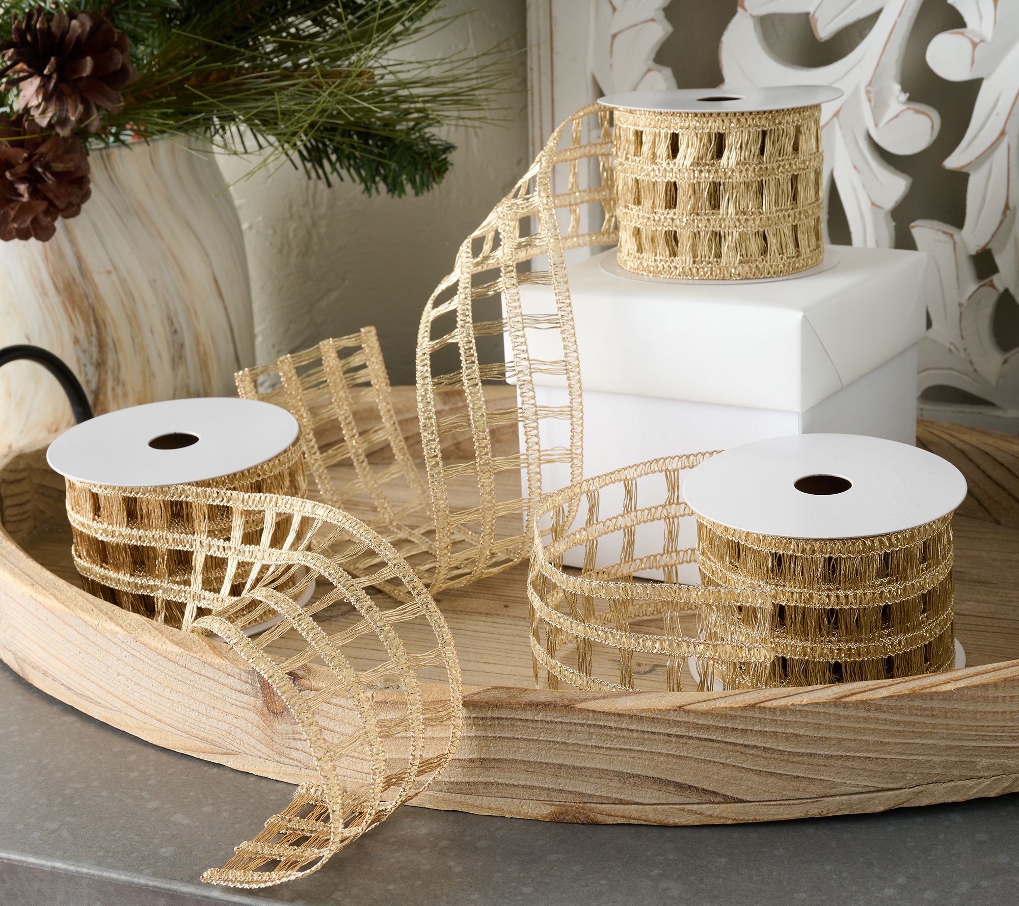 Set of (3) 2.5" x 5 Yards Ribbon Spools by Valerie