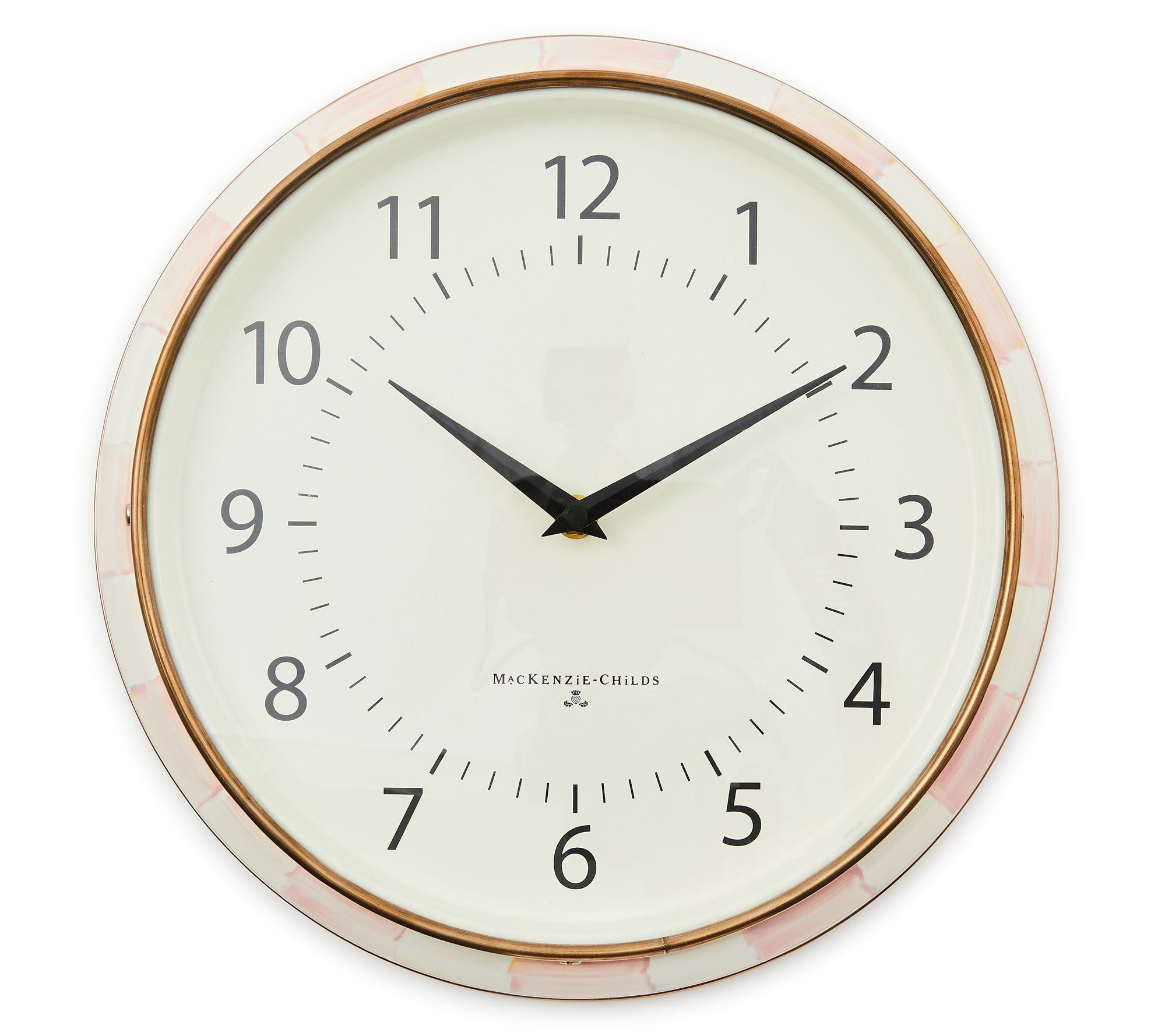 MacKenzie-Childs Rosy Check School Wall Clock