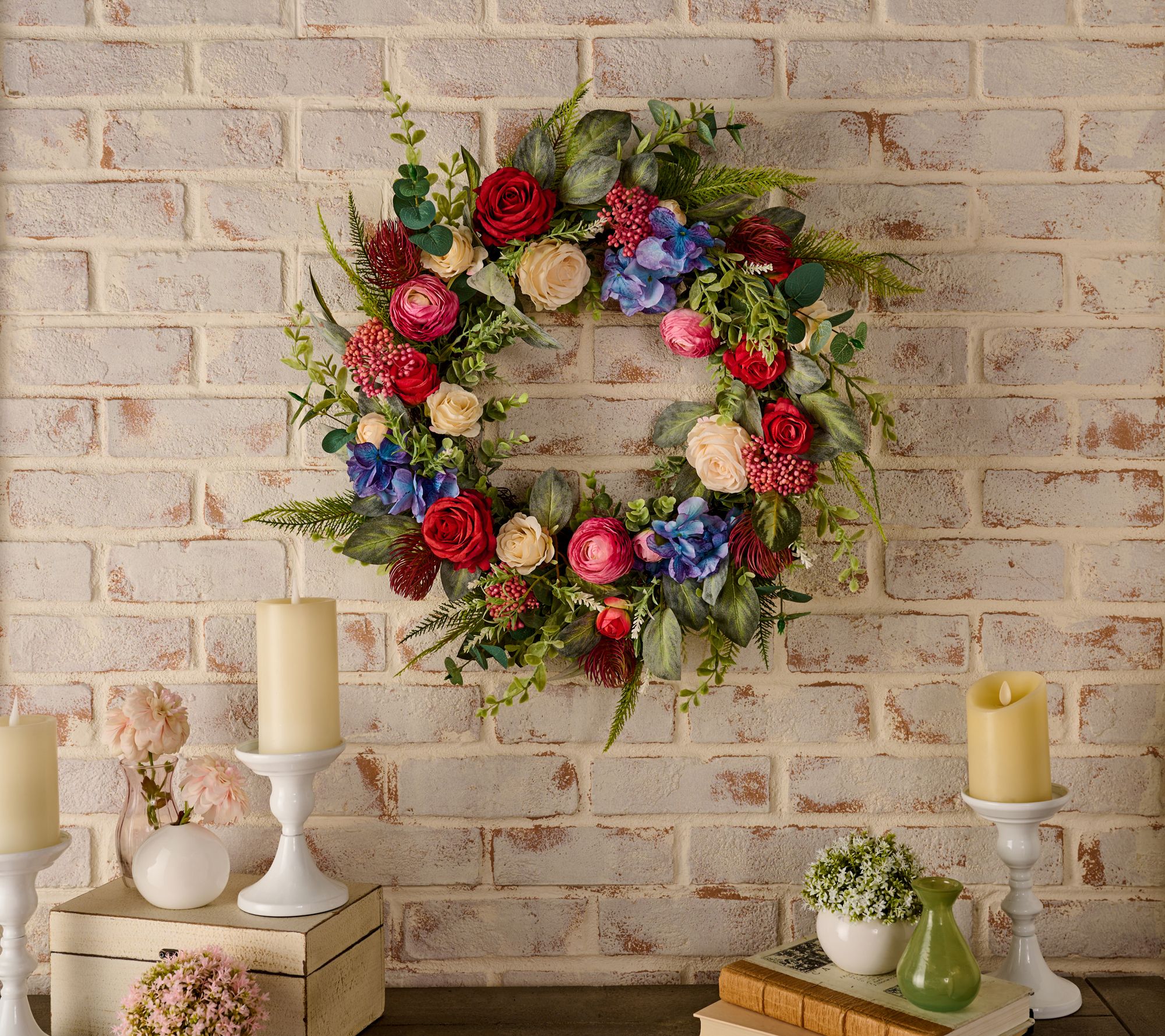 "As Is" 24" Rose, Ranunculus, and Hydrangea Wreath Valerie