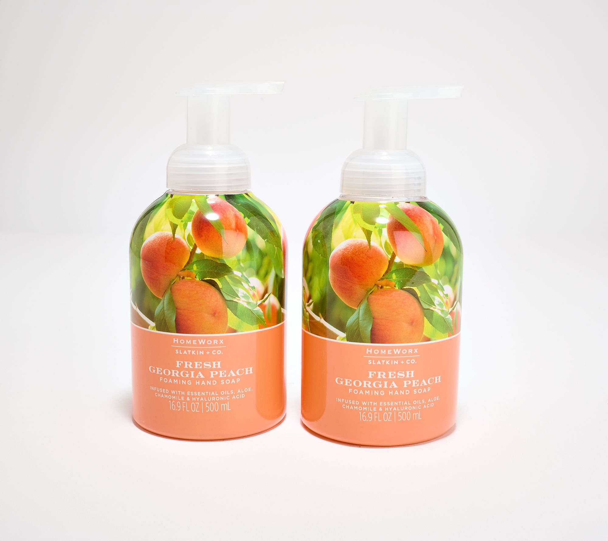 HomeWorx by Slatkin + Co. S/2 16oz Fresh Georgia Peach Hand Soap Foam